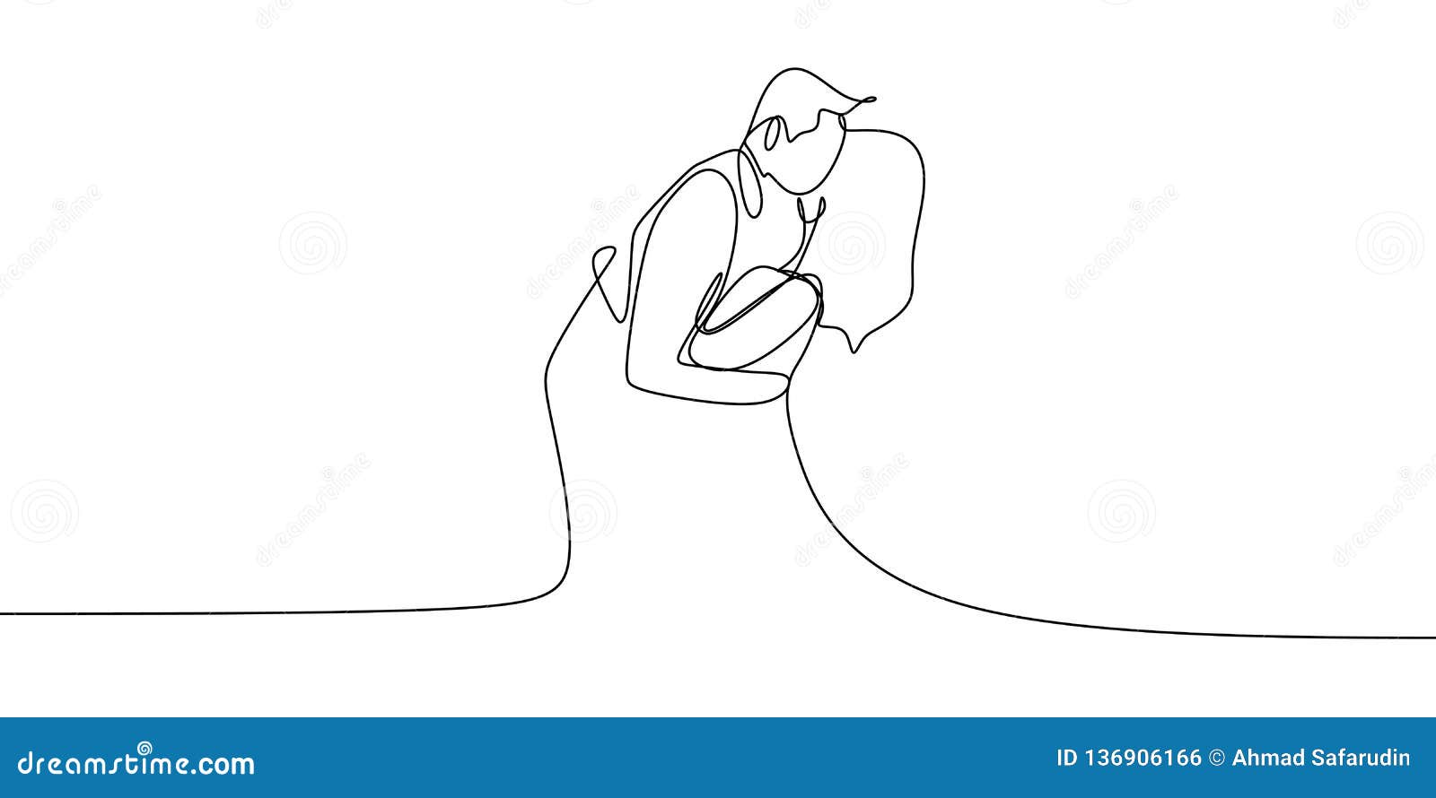 Premium Vector  Continuous line drawing of a romantic couple man and woman  are ride together vector illustration