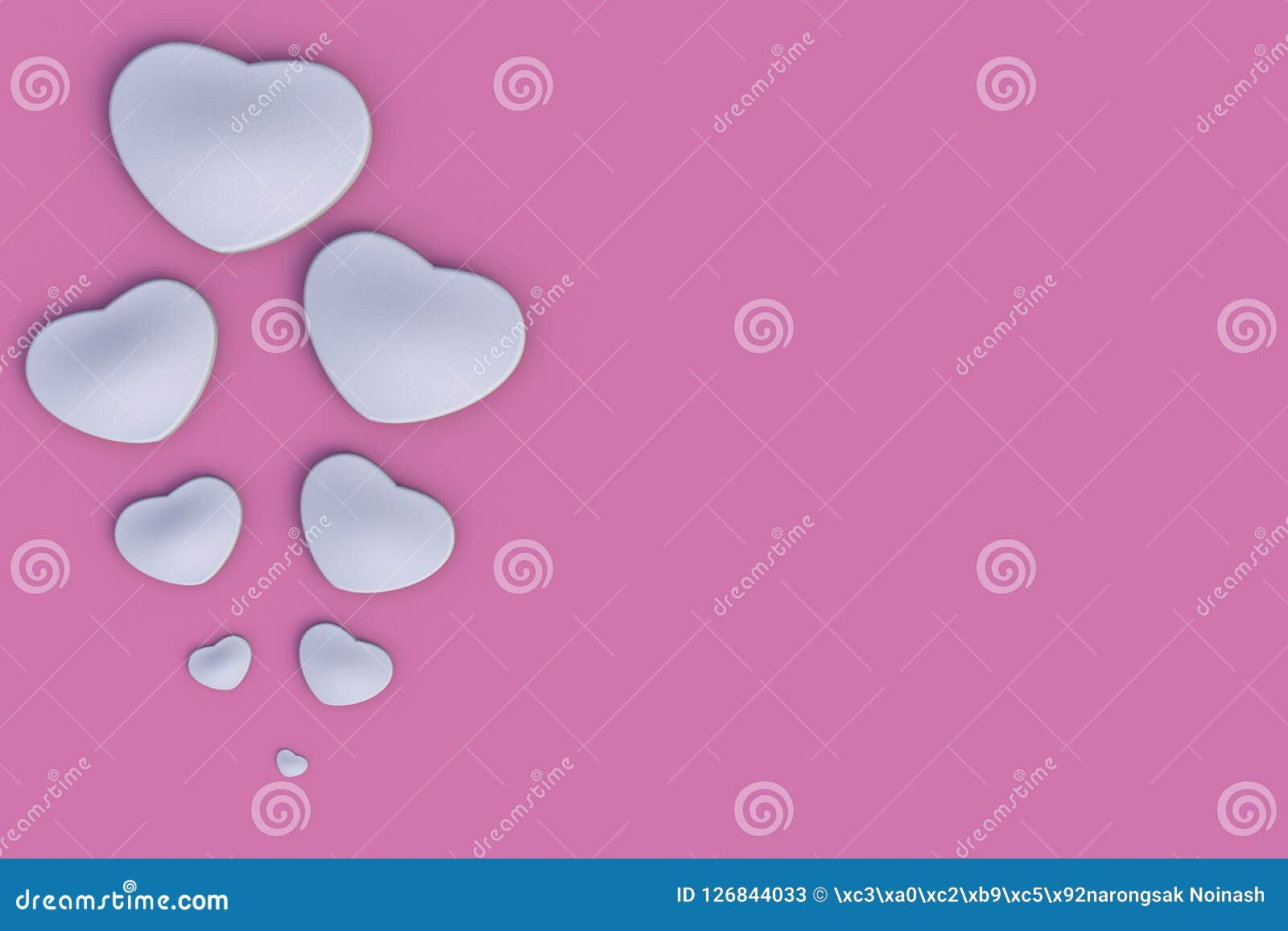 Valentine Day Background with White Hearts. Stock Illustration ...