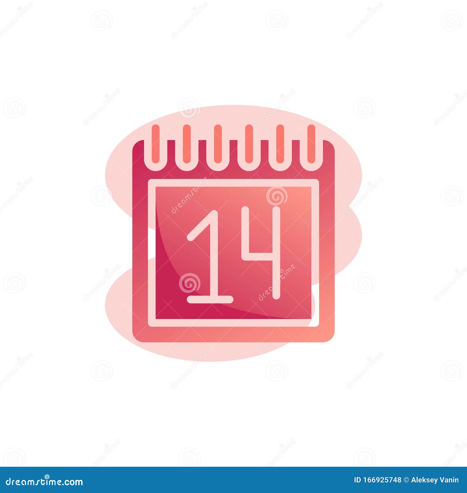 Valentine Day Calendar Page Flat Icon Stock Vector Illustration Of Symbol Reminder