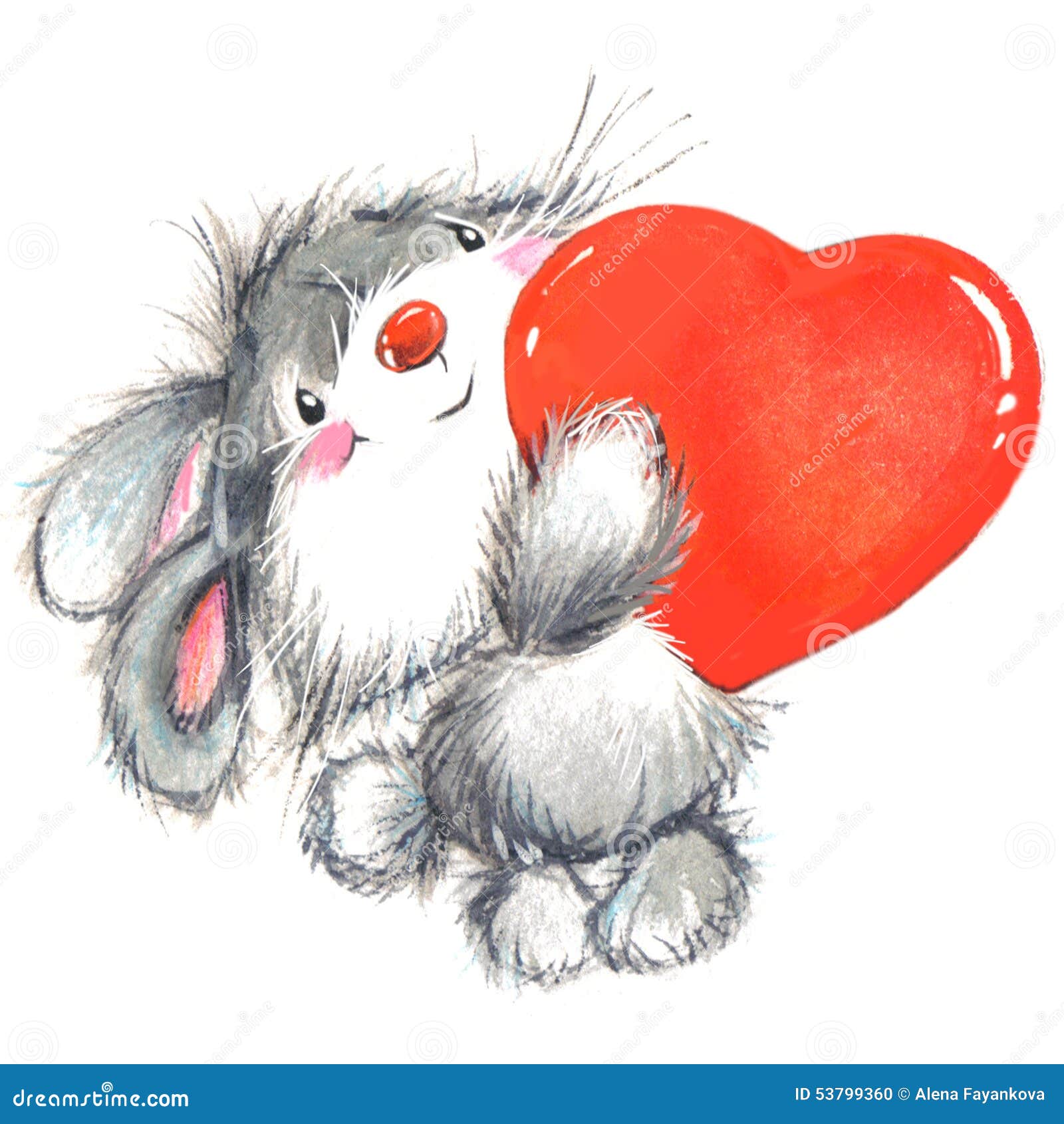 valentine day cute animal watercolor background card 53799360