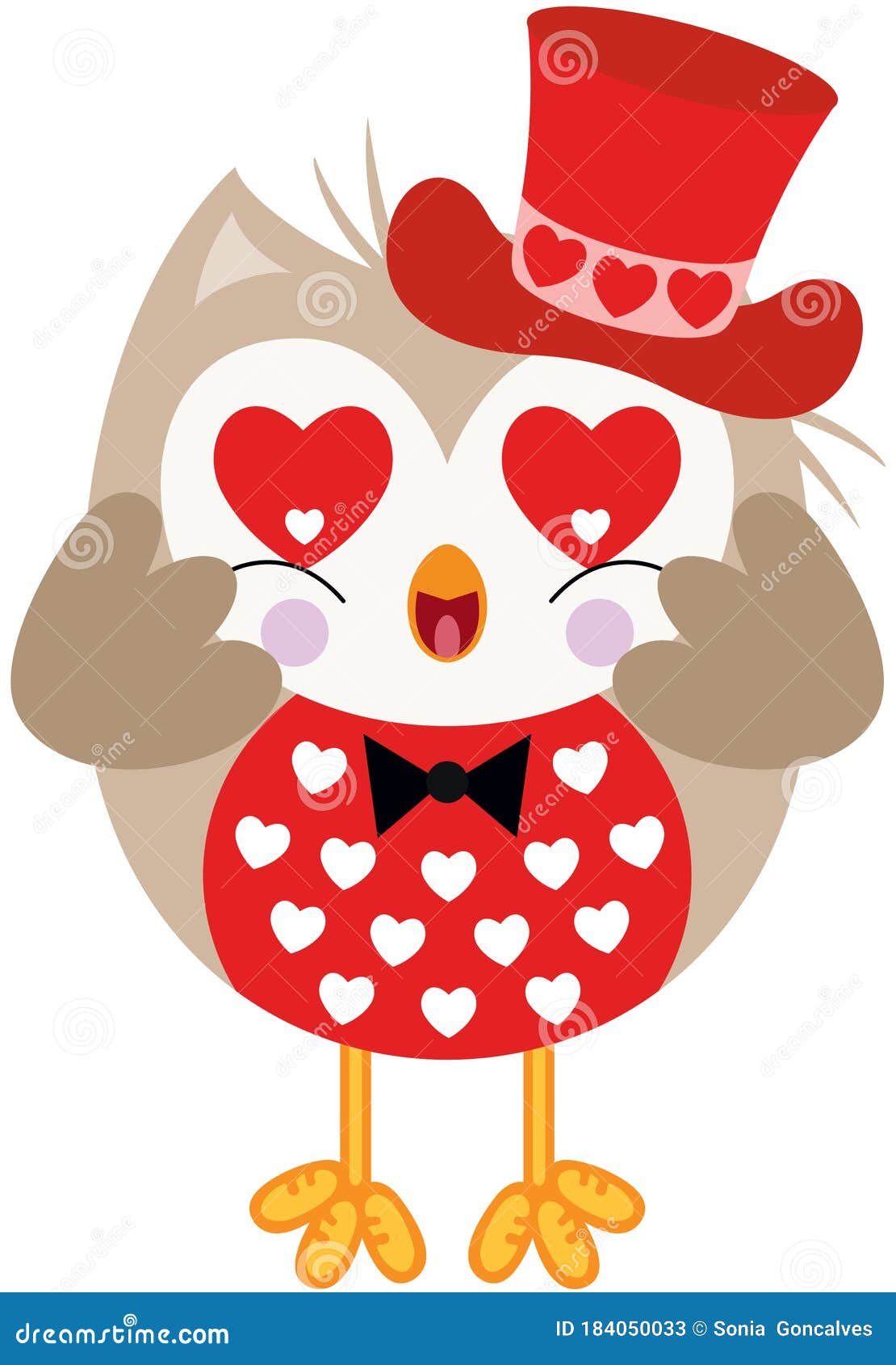 Download Valentine Day Love Owl With Hat Stock Vector ...