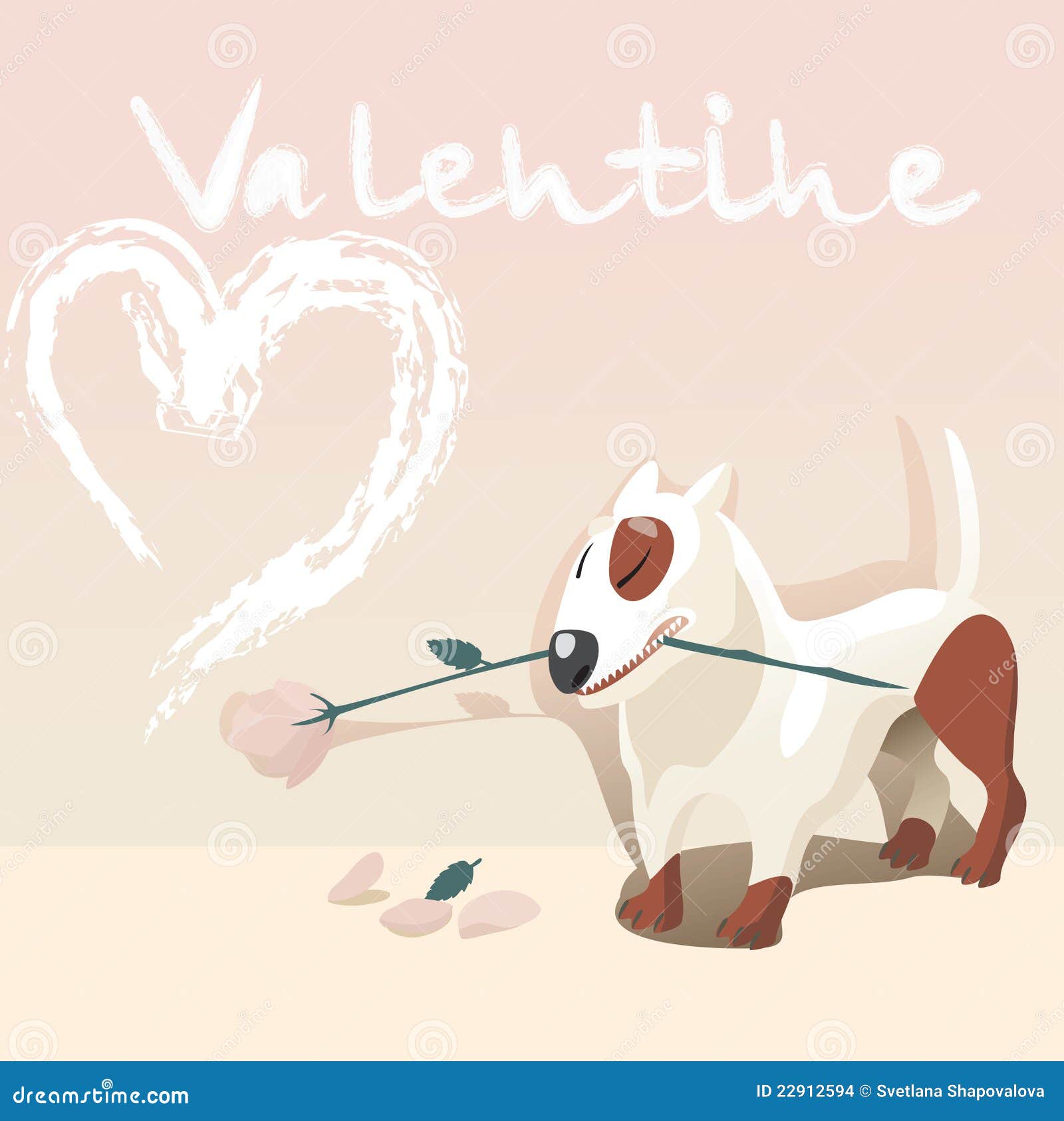 Valentine dog stock vector. Illustration of doggy, comic 22912594