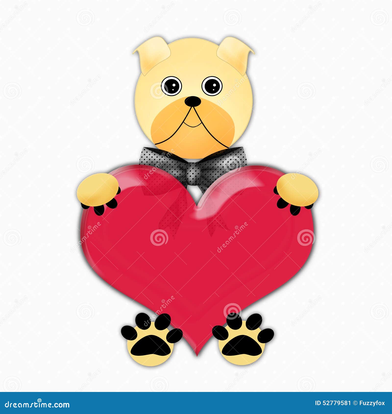 Valentine with Dog Holding Heart Stock Illustration Illustration of gift, love 52779581