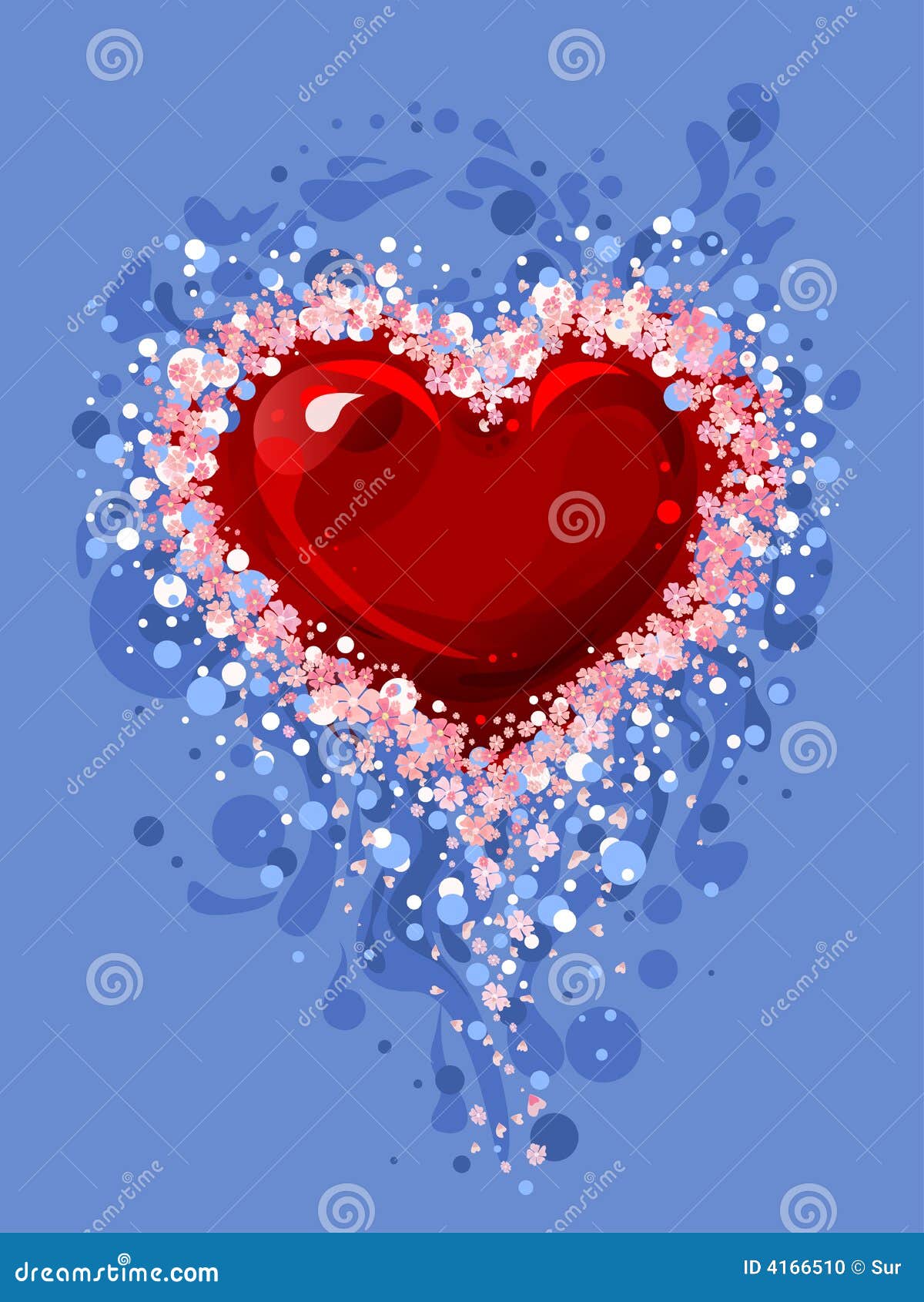 Valentine with flowers stock vector. Illustration of love 4166510