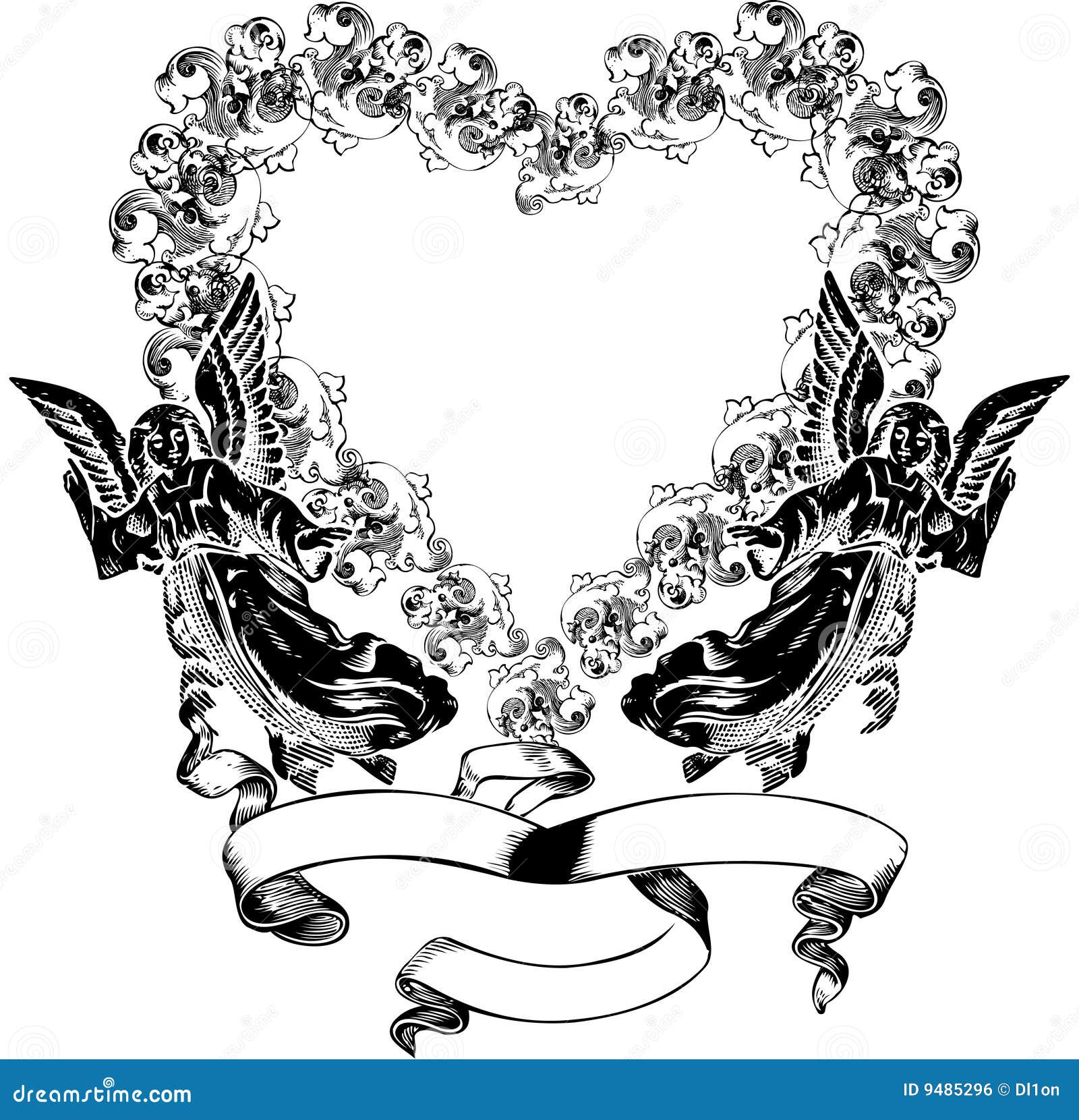 Red heart-shaped wreath frame - Stock Illustration [93035653] - PIXTA