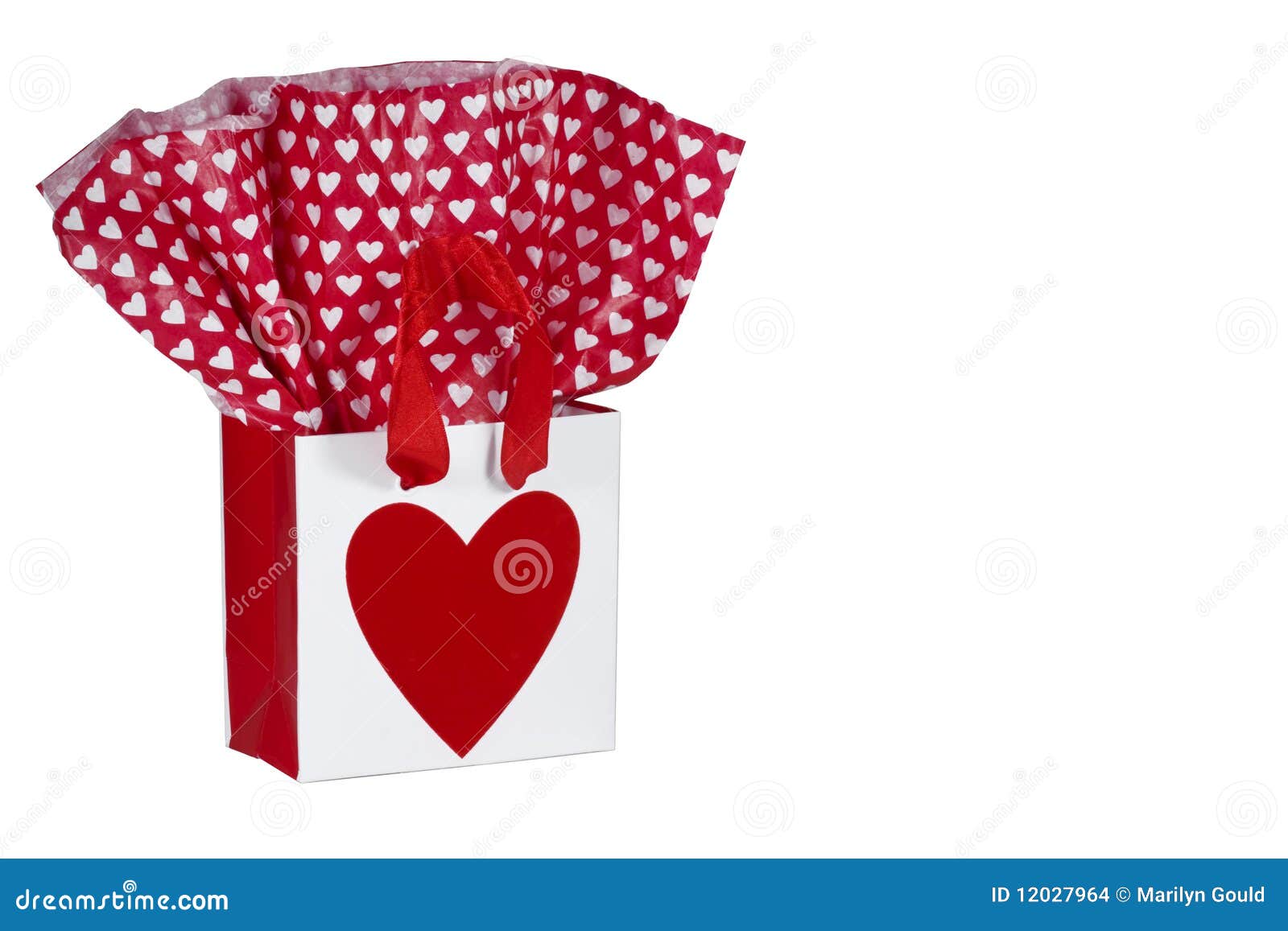 Valentine Heart Gift Bag stock photo. Image of mgould 12027964