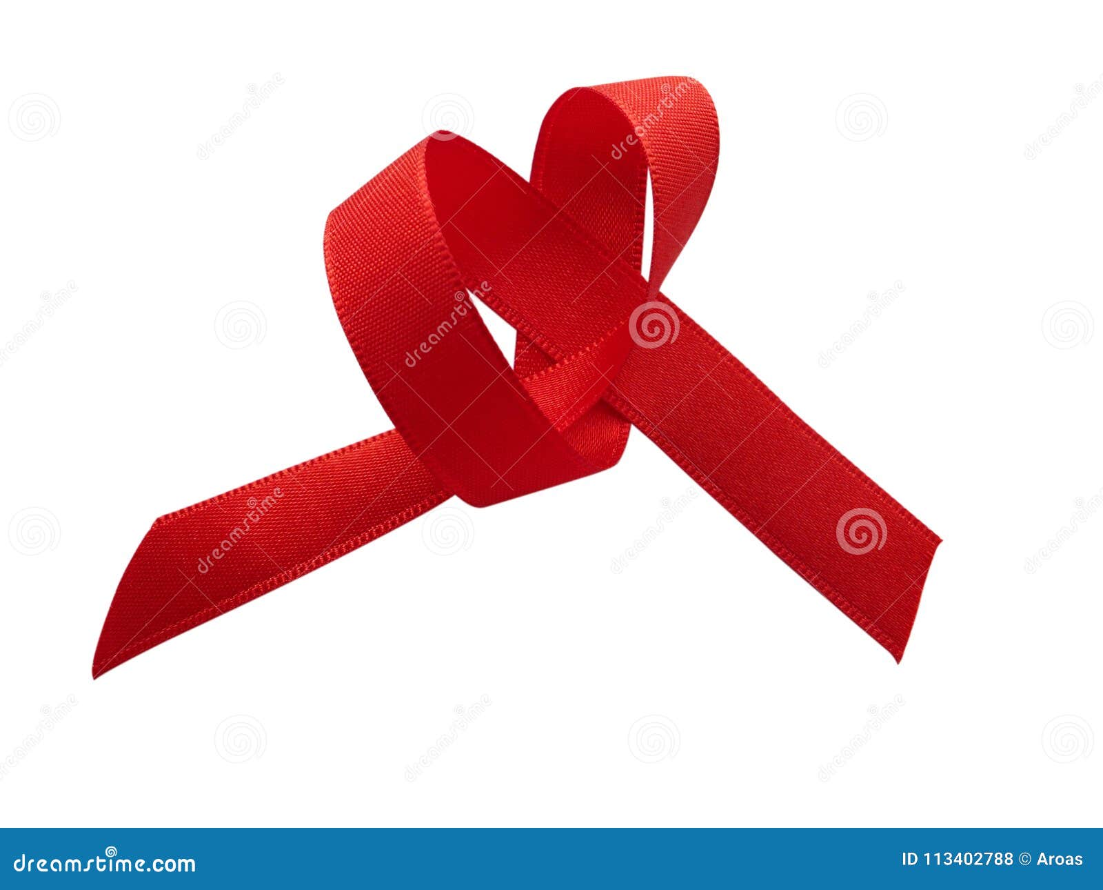 Valentine Heart Red Silk Ribbon-Liefdesymbool Stock Foto - Image of ...