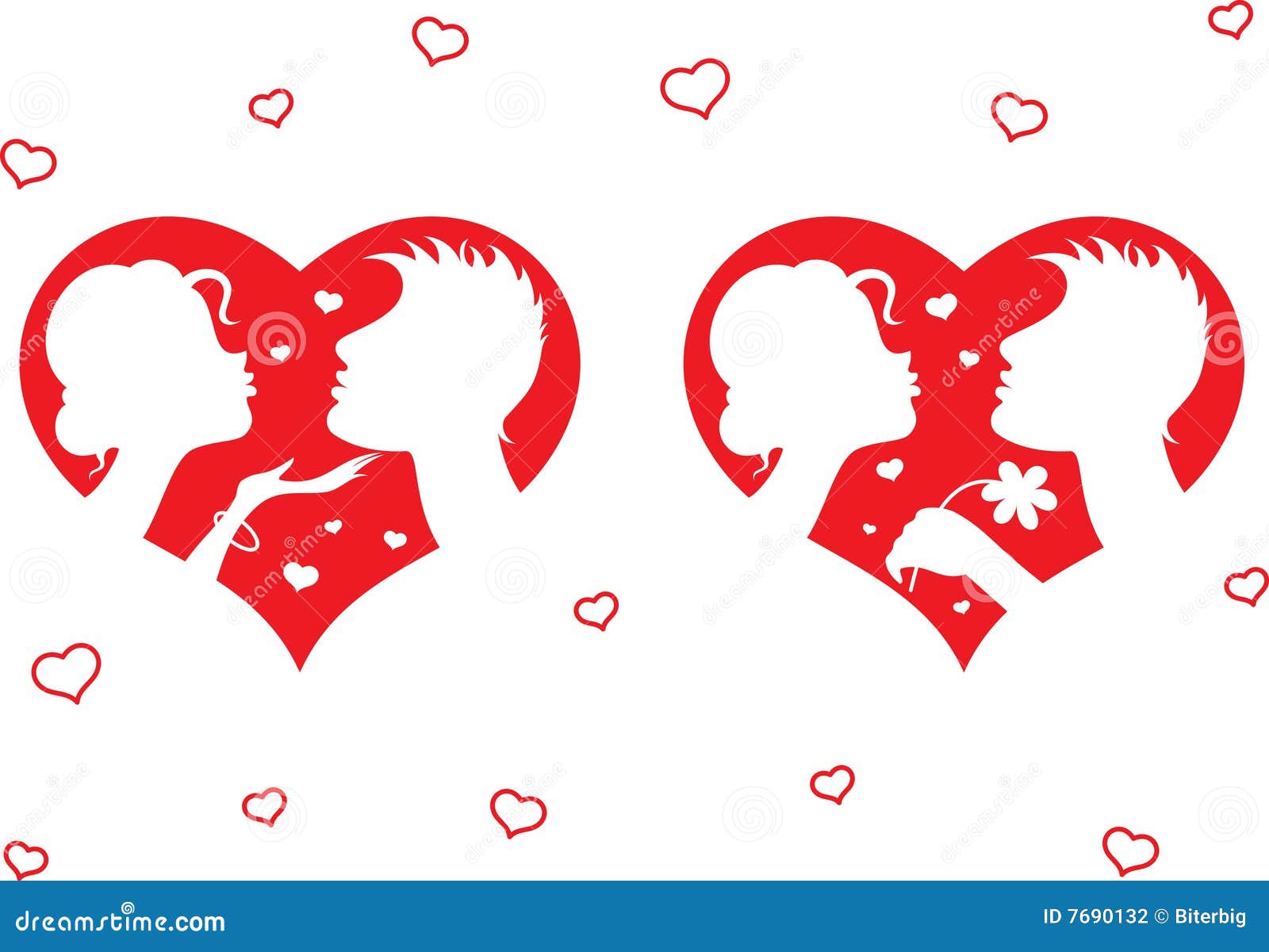 Valentine Heart Silhouettes Pack Stock Vector - Illustration of outline ...