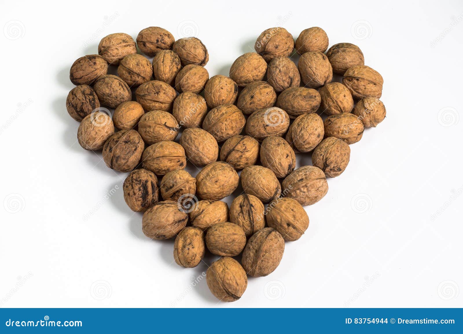 Valentine heart of walnuts stock photo. Image of heart 83754944