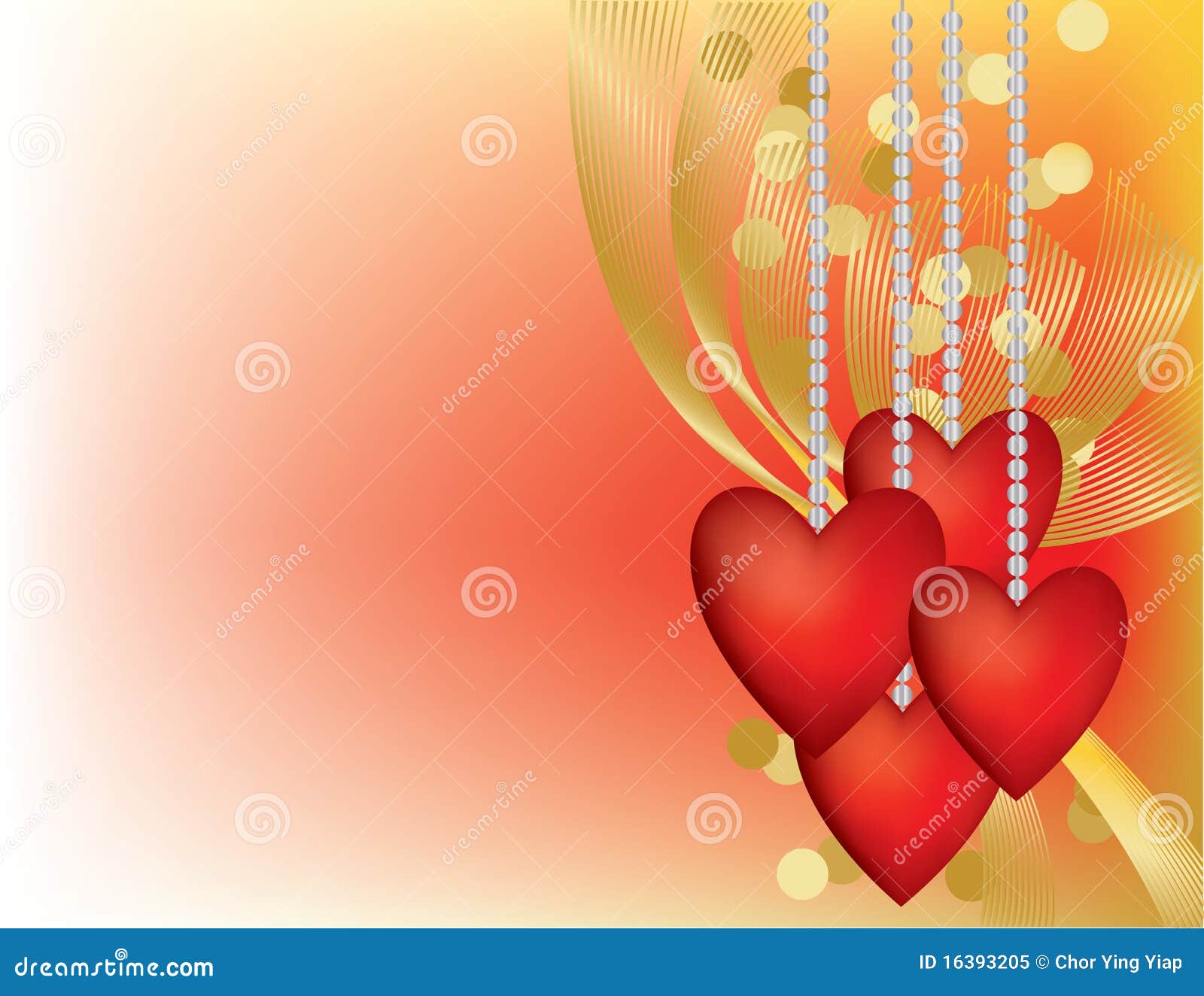 Valentine Hearts on a Chain Stock Vector Illustration of beauty, heart 16393205