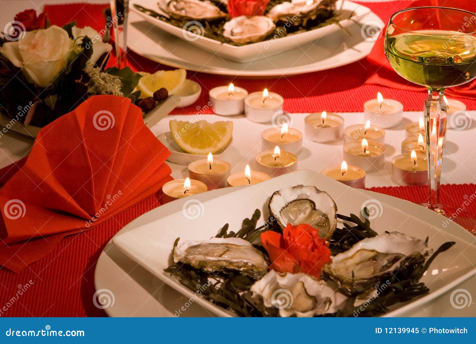 Valentine oysters stock image. Image of lunch, lemon 12139945
