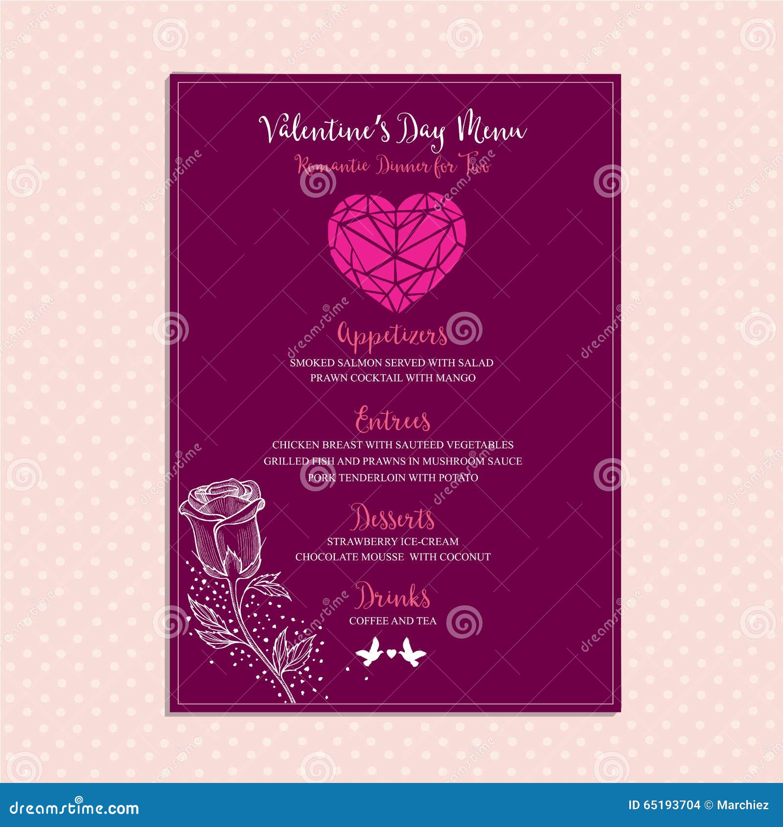 valentine party invitation restaurant food flyer stock vector