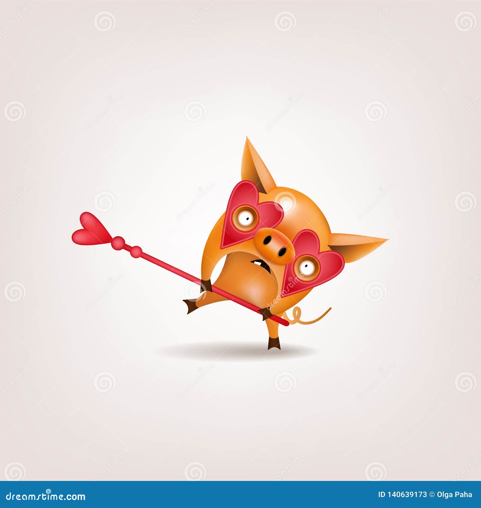 Download Valentine pig in a glasses stock vector. Illustration of ...