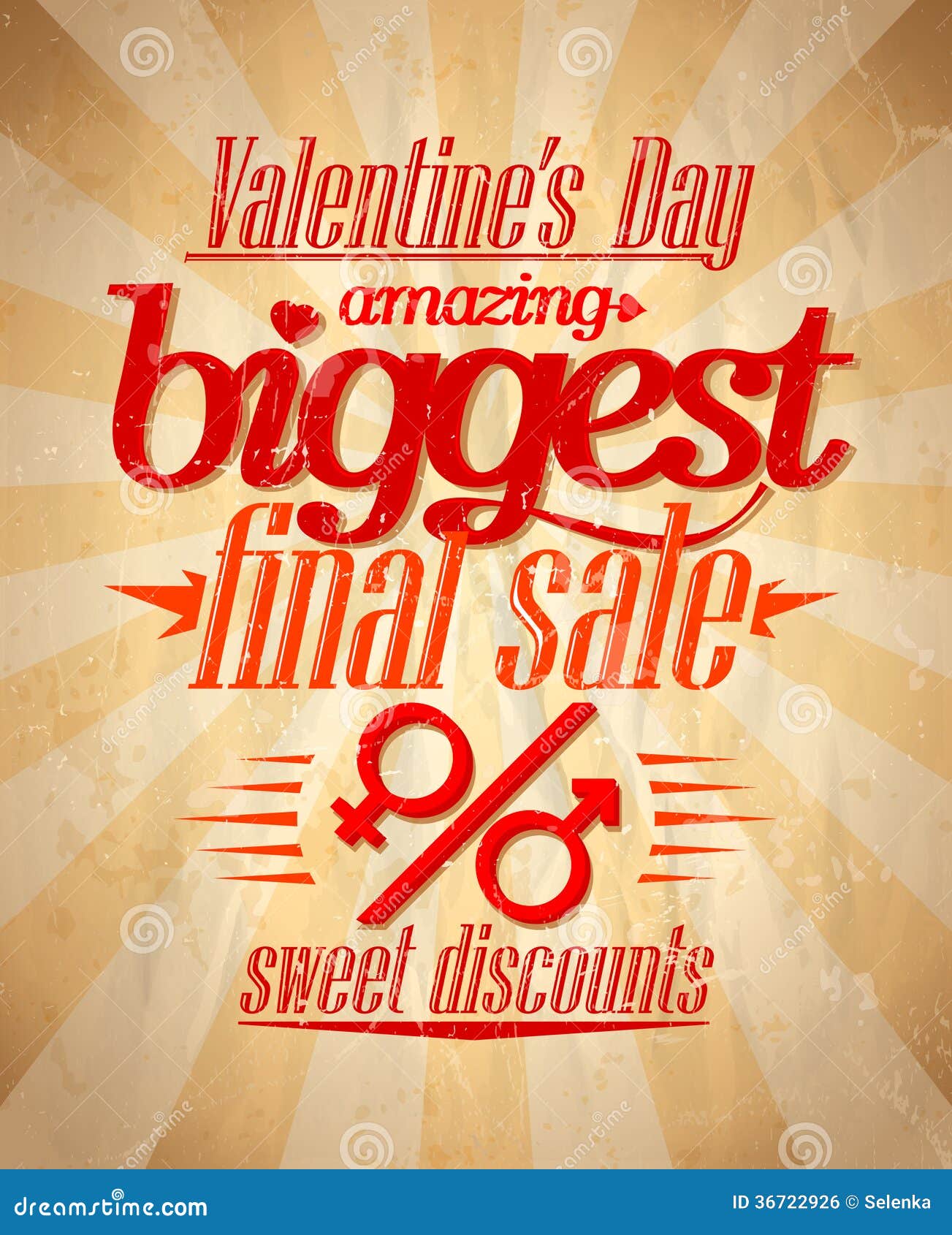 Valentine`s Biggest Sale Typographic Design. Stock Vector