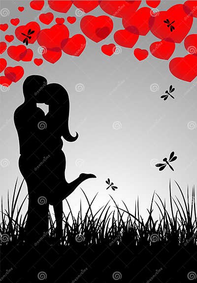 Valentine`s card stock vector. Illustration of couple - 19541925