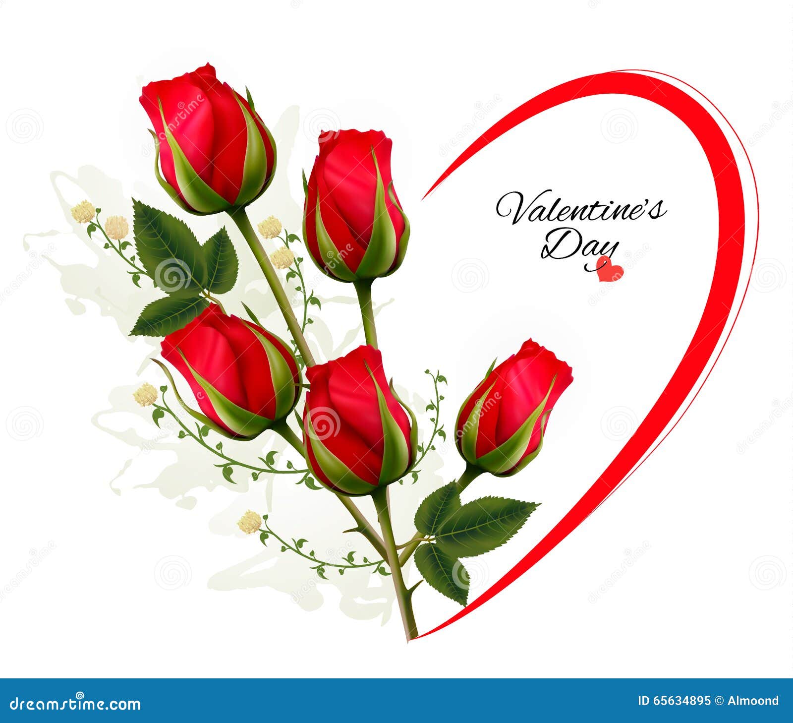 Valentine S Day Background with a Bouquet of Red Roses. Stock Vector -  Illustration of leaf, celebration: 65634895