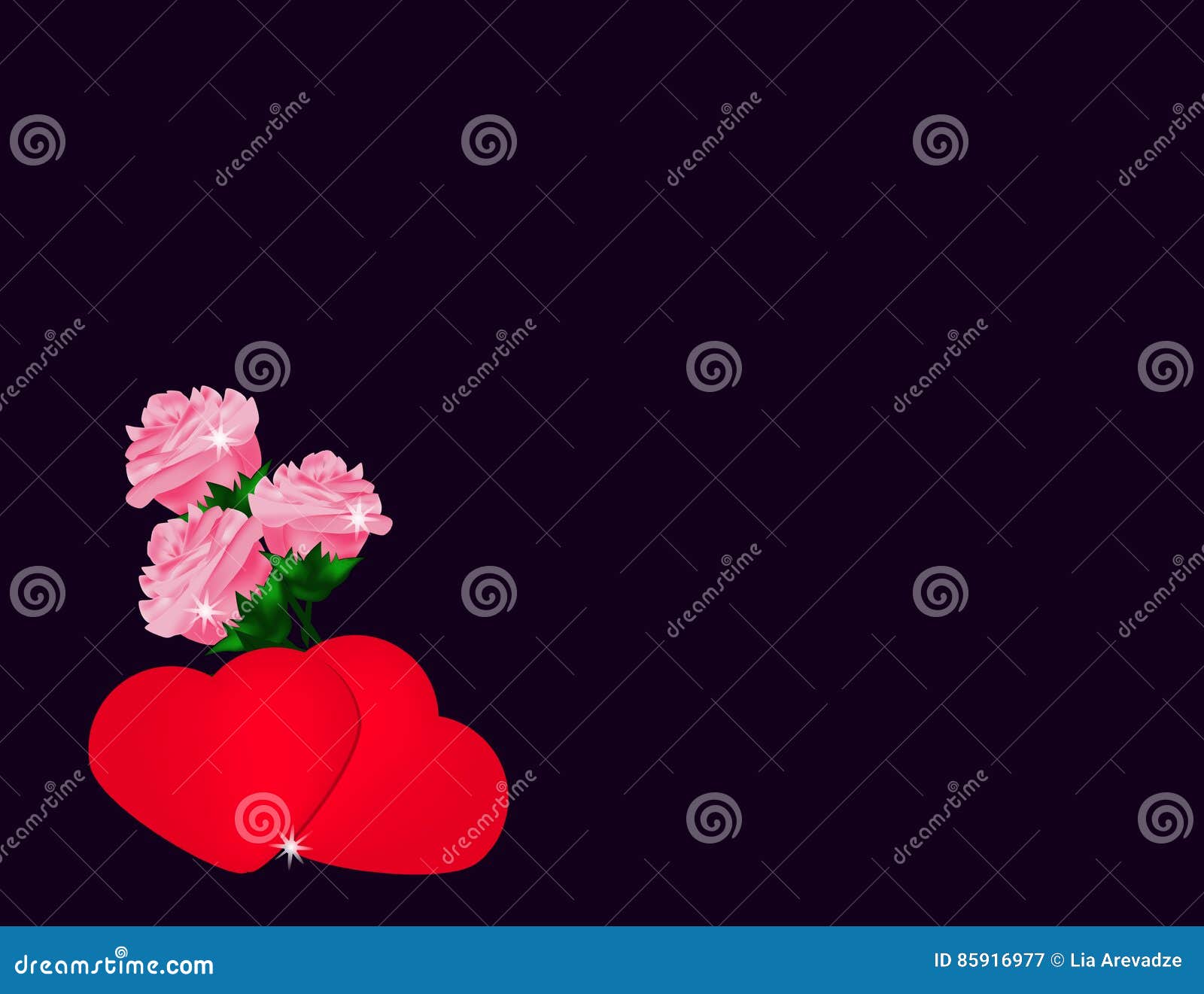 Valentine`s Day Background with Colorful Hears and Roses Stock Vector ...