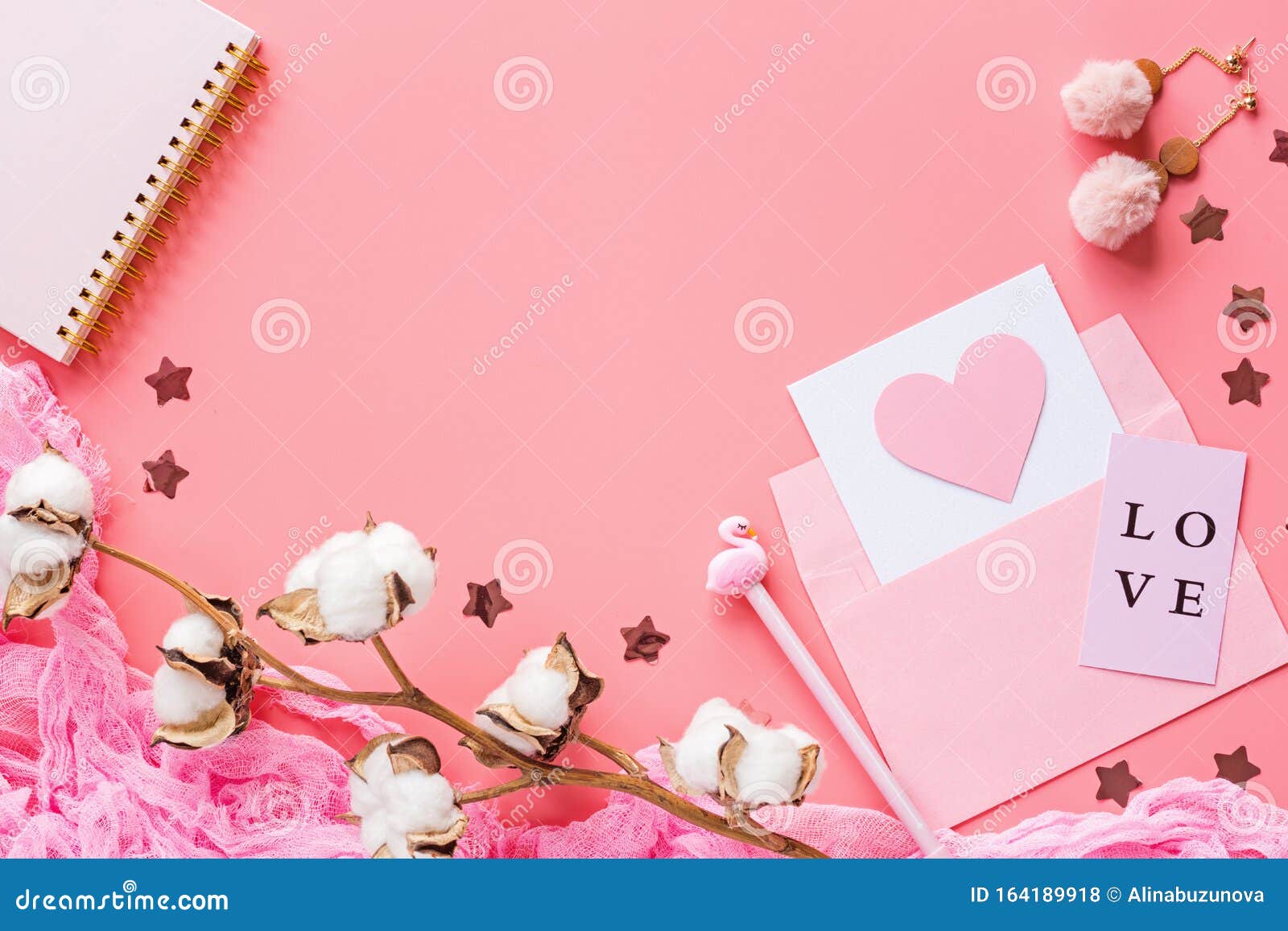 Download Valentine S Day Background. Greeting Card With Pink Hearth ...