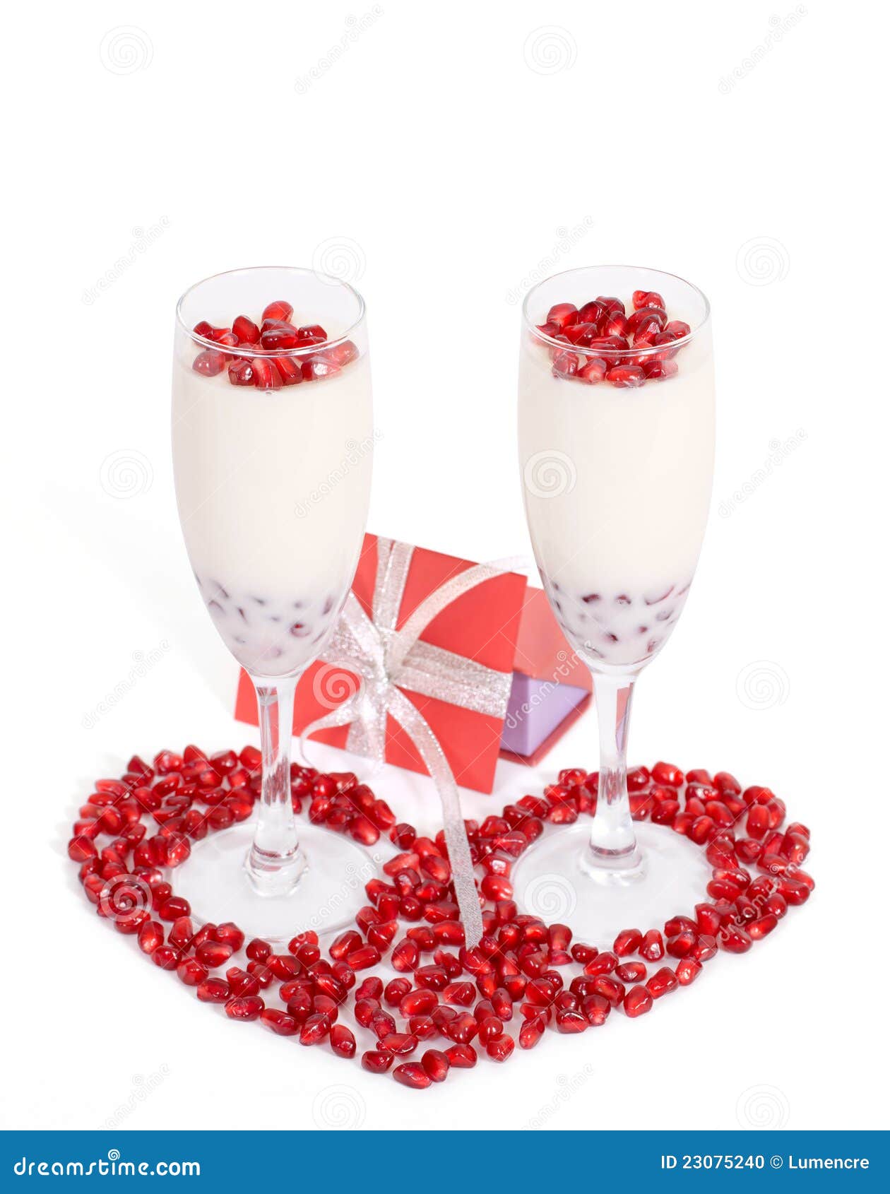 valentine`s day background with panacotta.