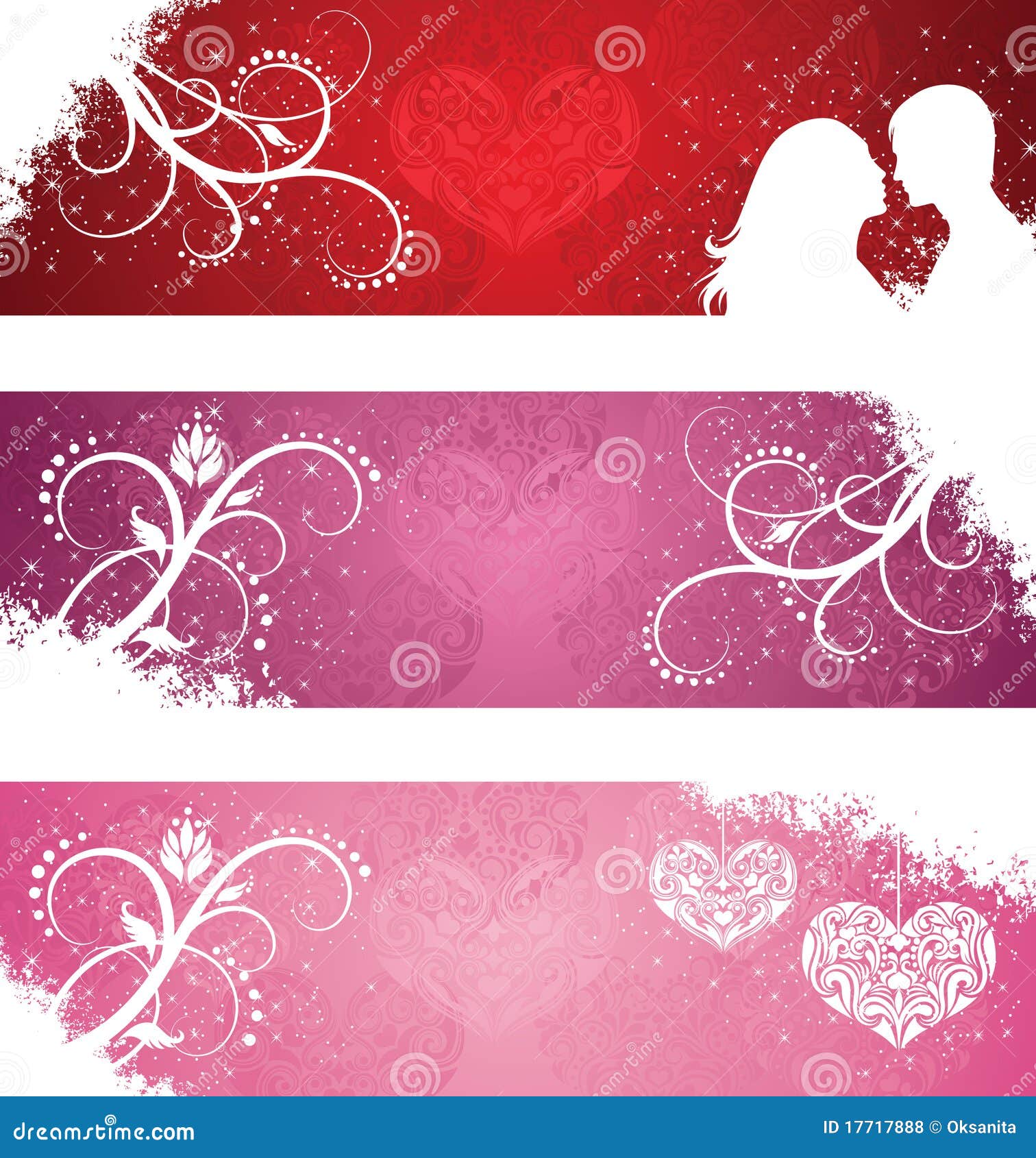 Valentine's day banners. stock vector. Illustration of ...