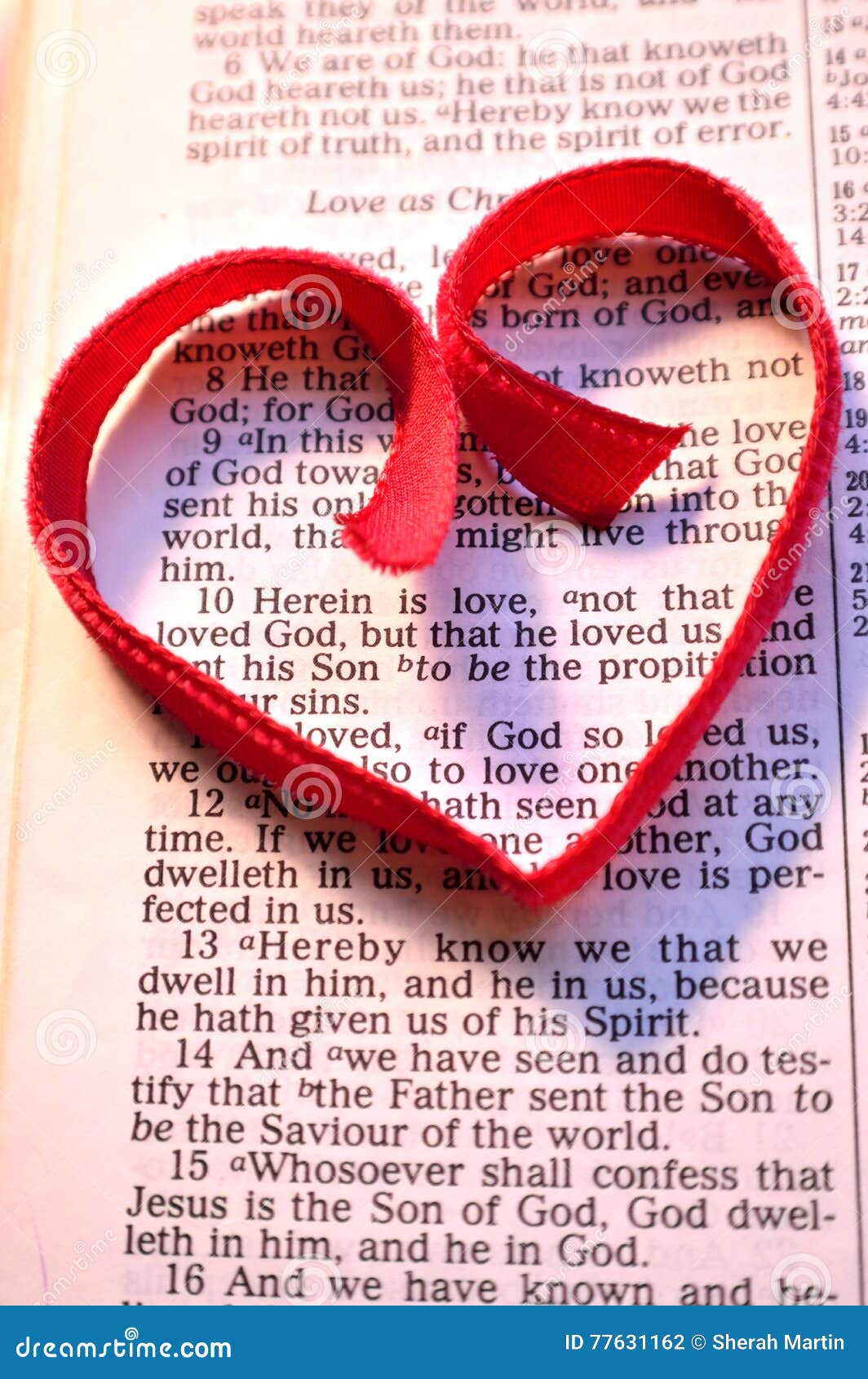 Valentine S Day Bible Verse with Red Heart Stock Photo - Image of ...