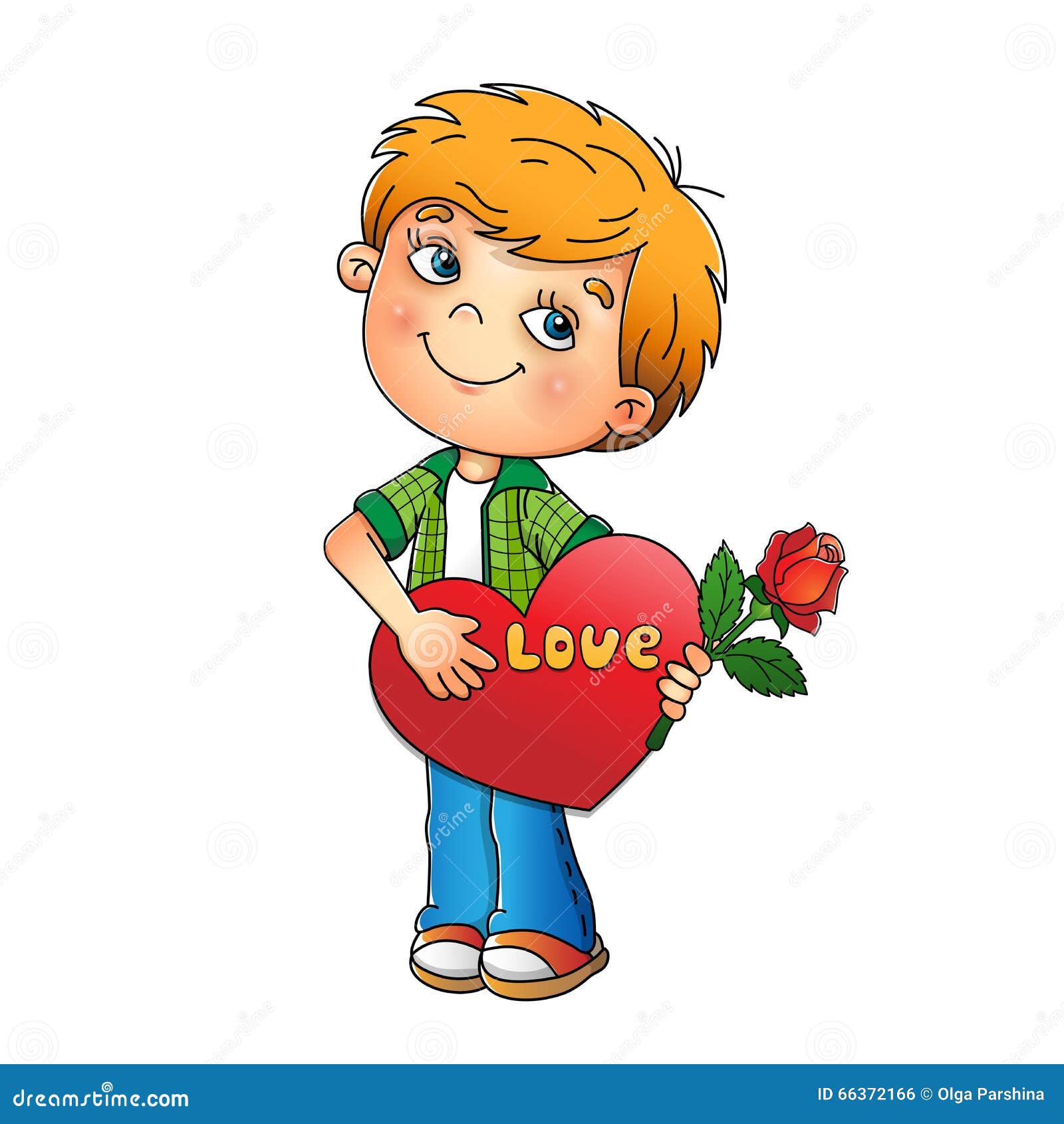 Valentine S Day. Boy with Rose in Hand with Heart Stock Vector - Illustration of happy, person: 66372166 Valentine S Day. Boy with Rose in Hand with Heart Stock Vector - Illustration of happy, person: 66372166