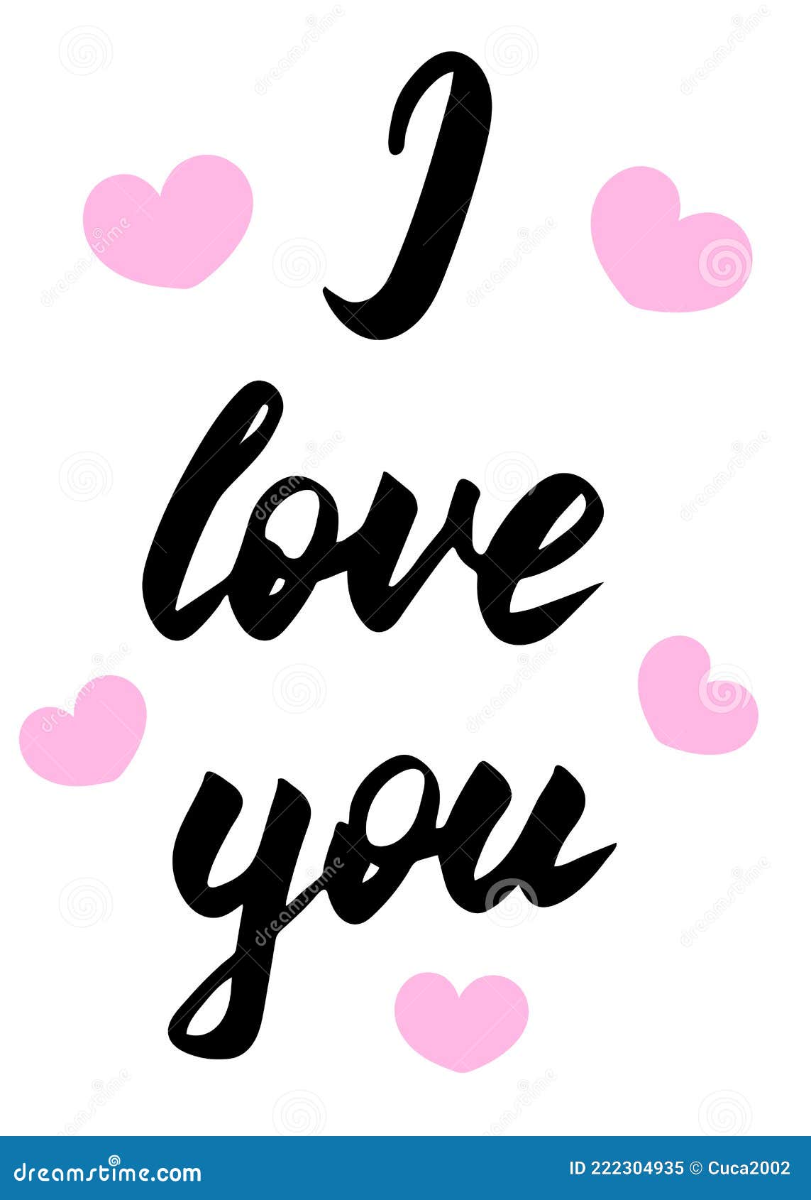 Valentine S Day Card in Pastel Pink Colors. I Love You Inscription with ...