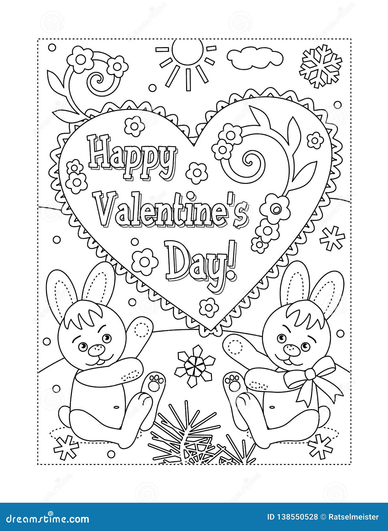 Download Valentine`s Day Coloring Page Stock Vector - Illustration ...