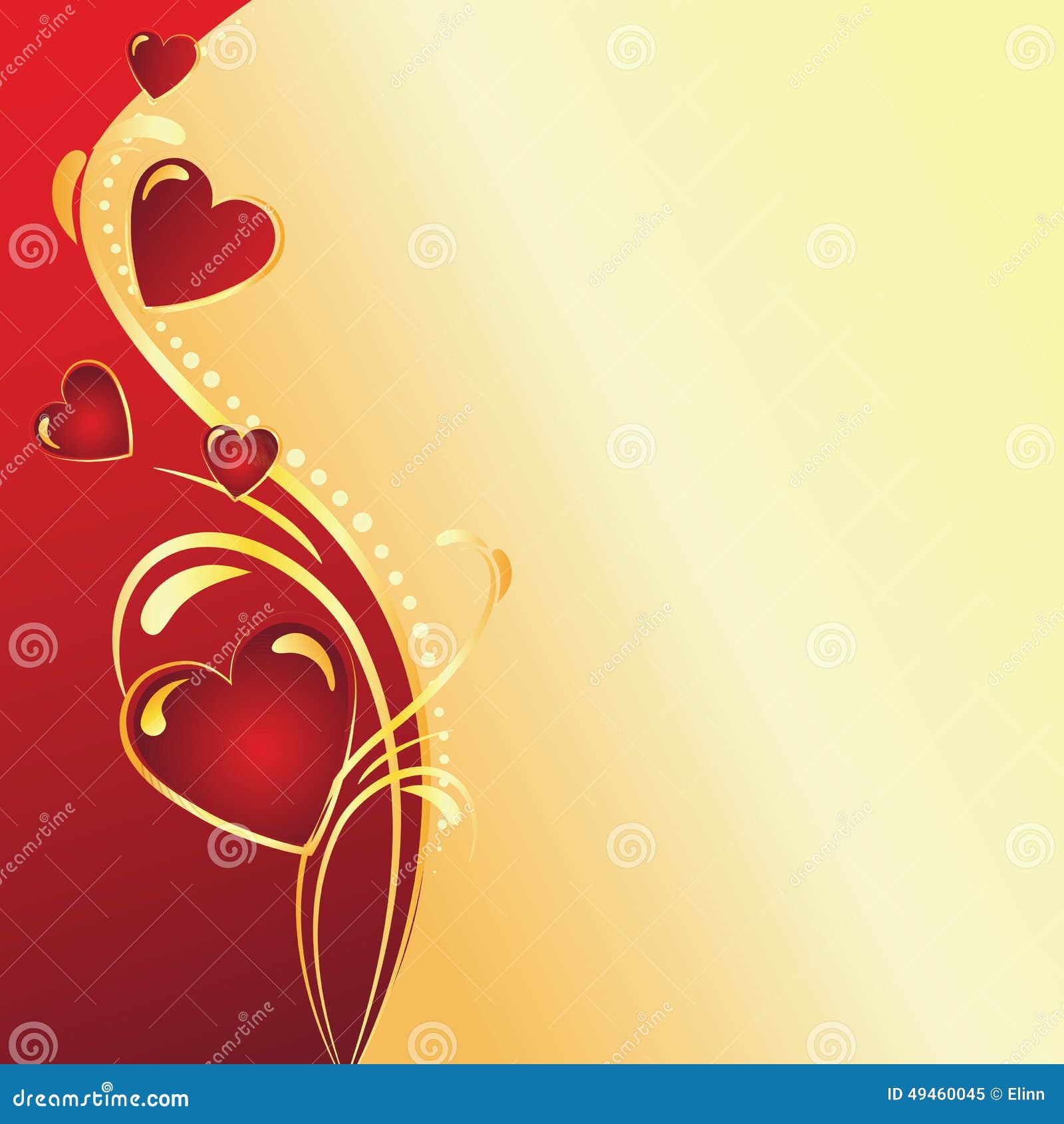 Valentine S Day Gold & Red Background Stock Vector - Illustration of ...