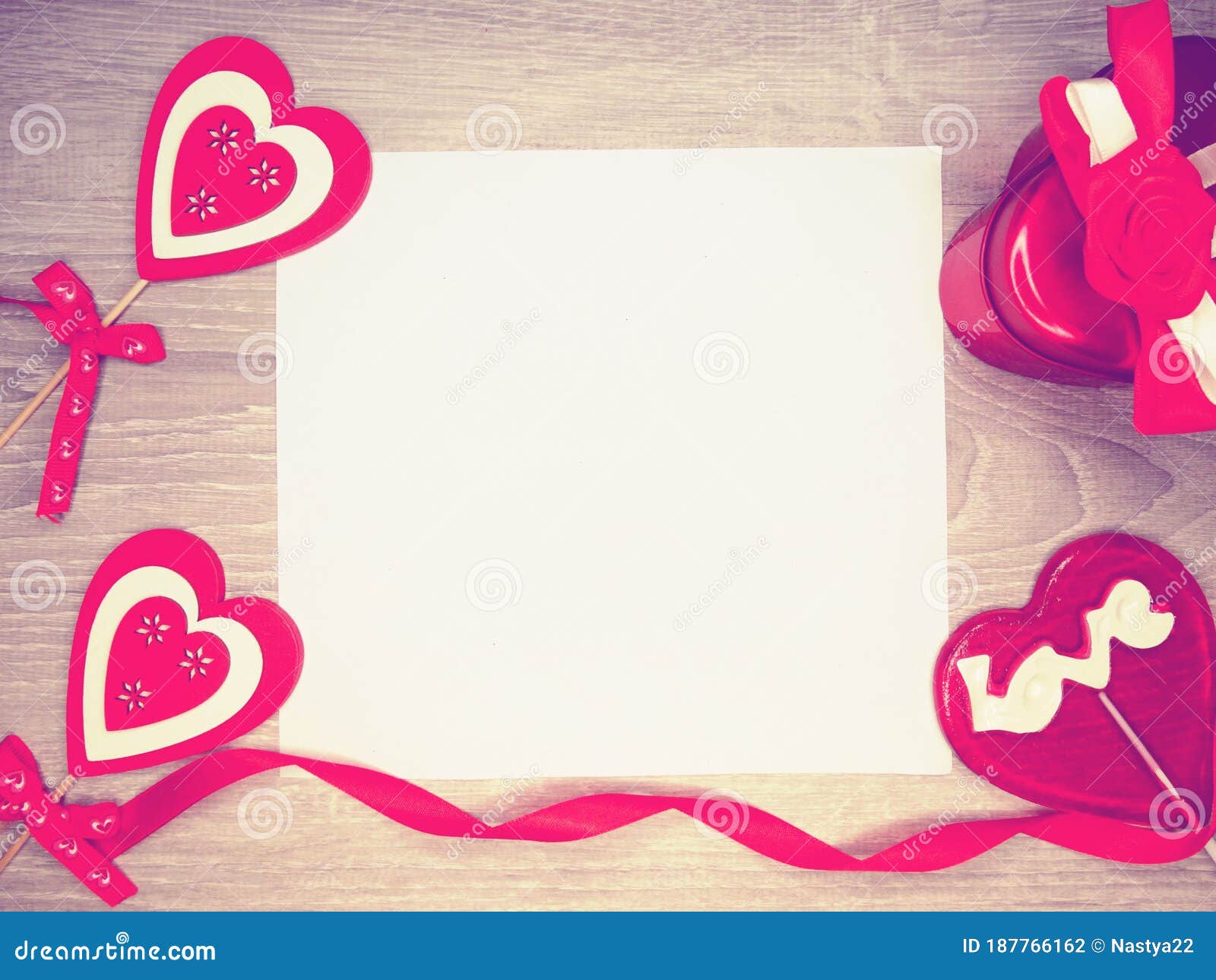 Valentine`s Day Heart Gift Box and Sweet Lollipop Stock Photo - Image ...