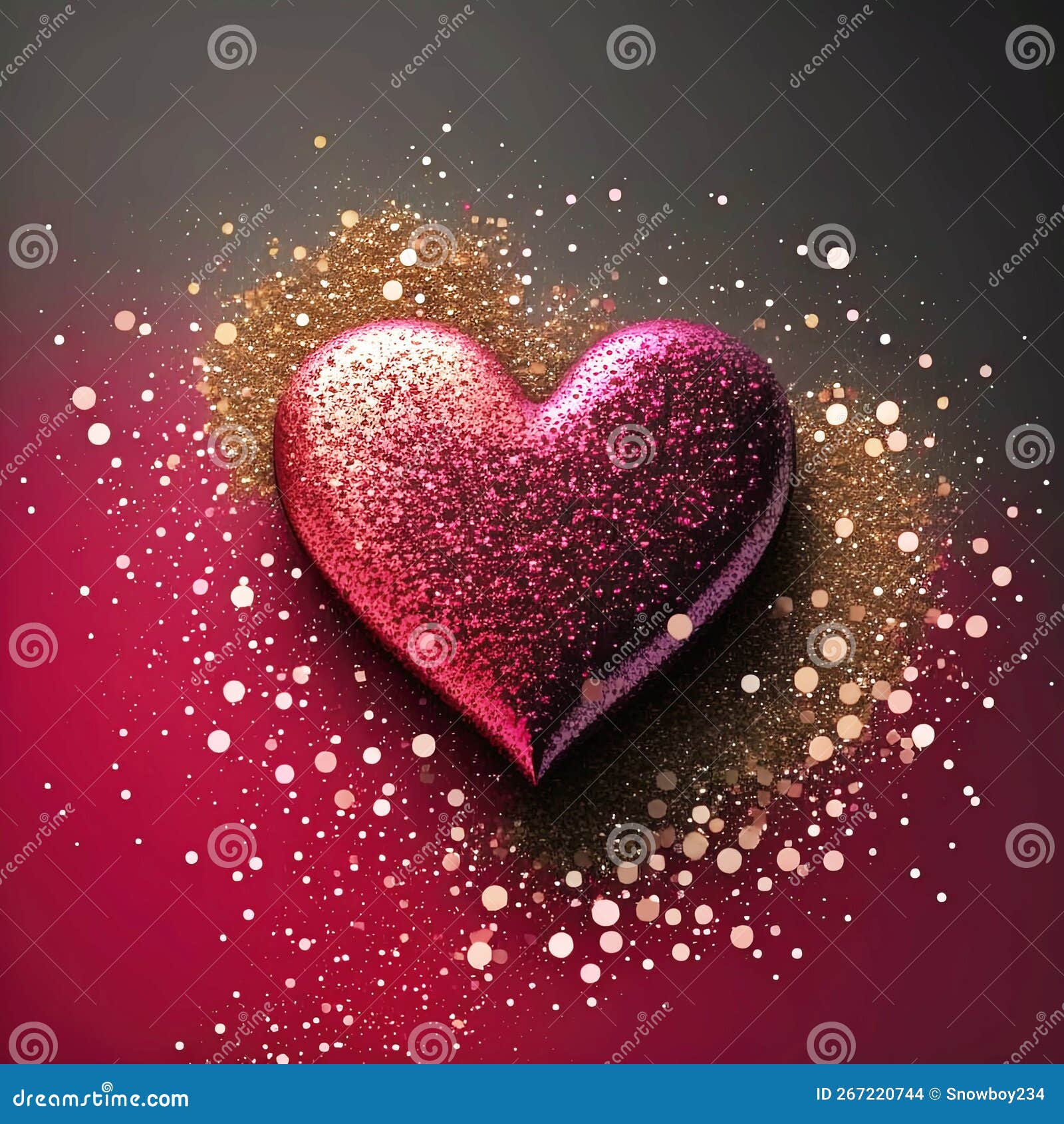 Glitter Gold And Pink Hearts Background Valentines Day Design