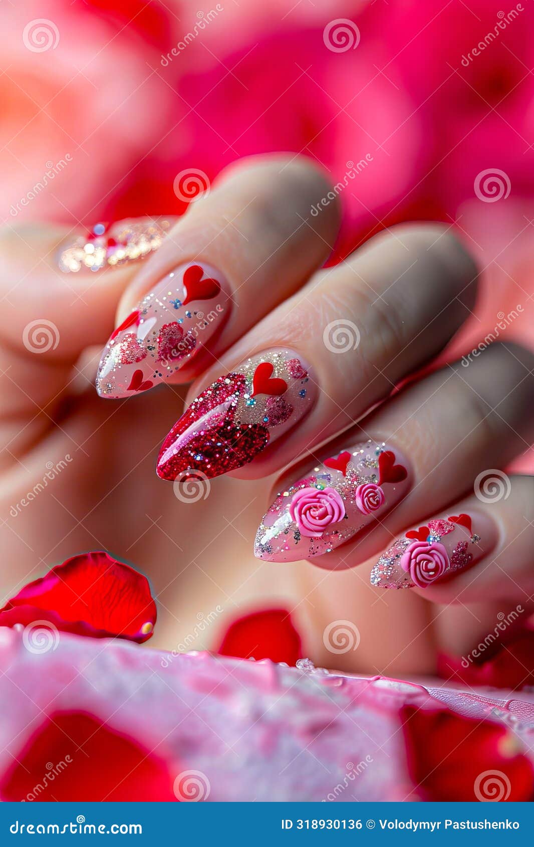 Valentine's Day Themed Nail Art