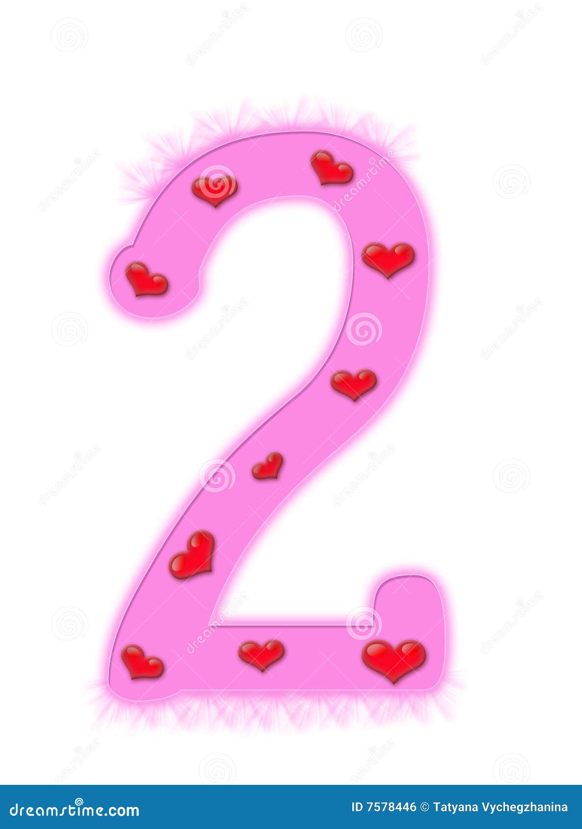 Valentine S Day Numeral 2 Stock Illustration Illustration of letter