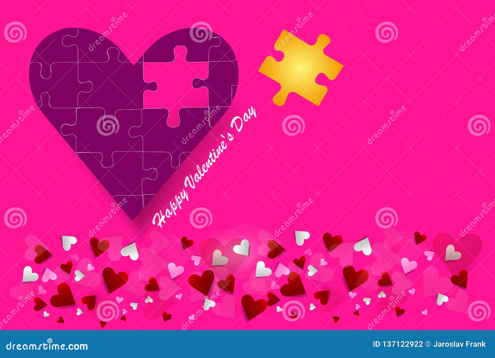 Download Valentine`s Day Postcard As A Puzzle Pieces Stock Vector ...
