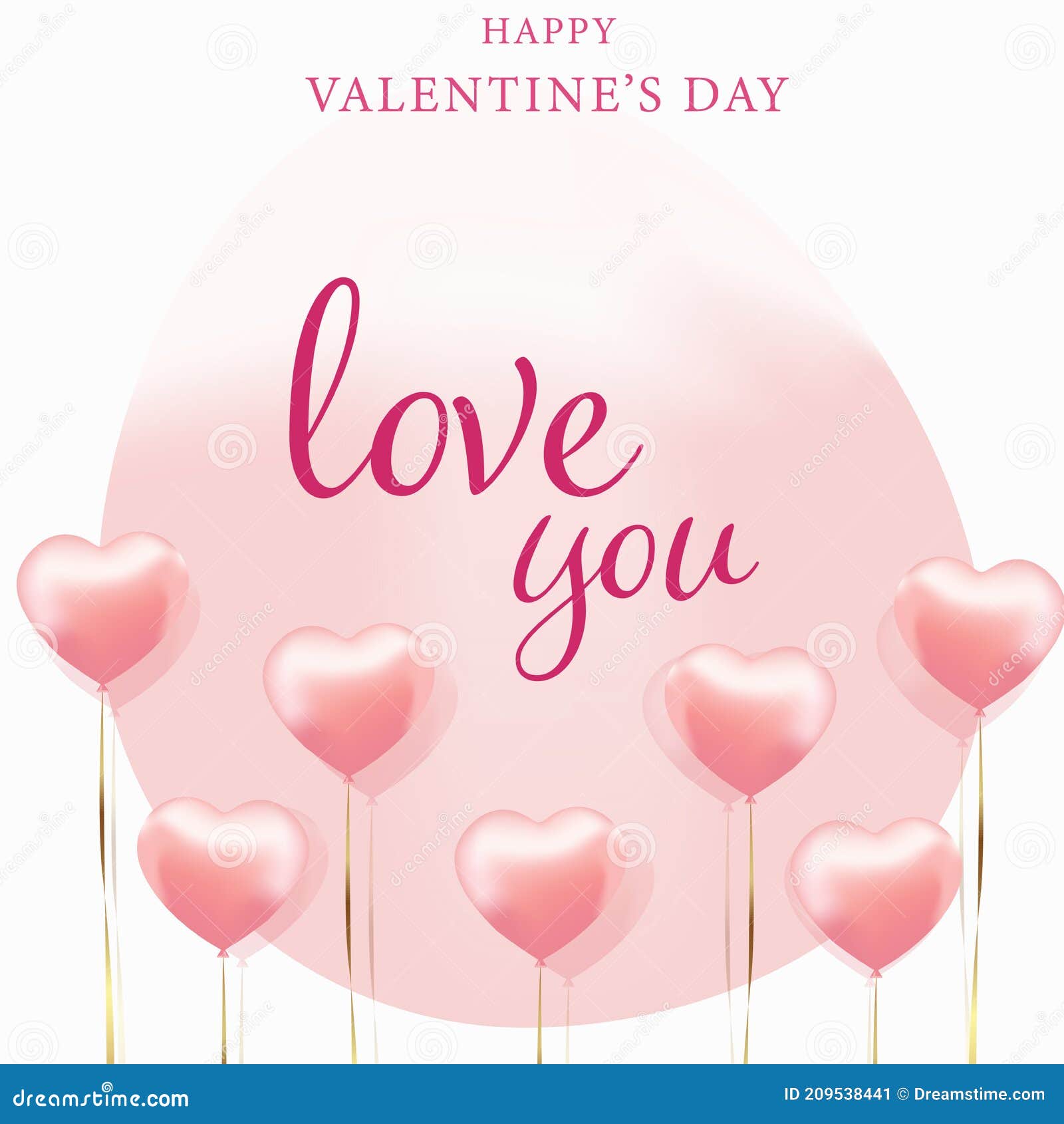 valentine`s day postcard with heart d balloons