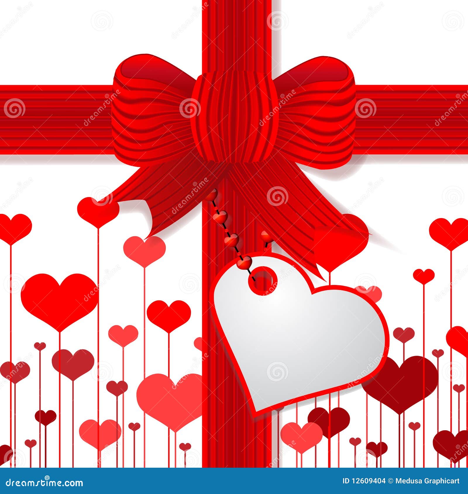 Valentine S Day Present with Red Bow Stock Illustration Illustration