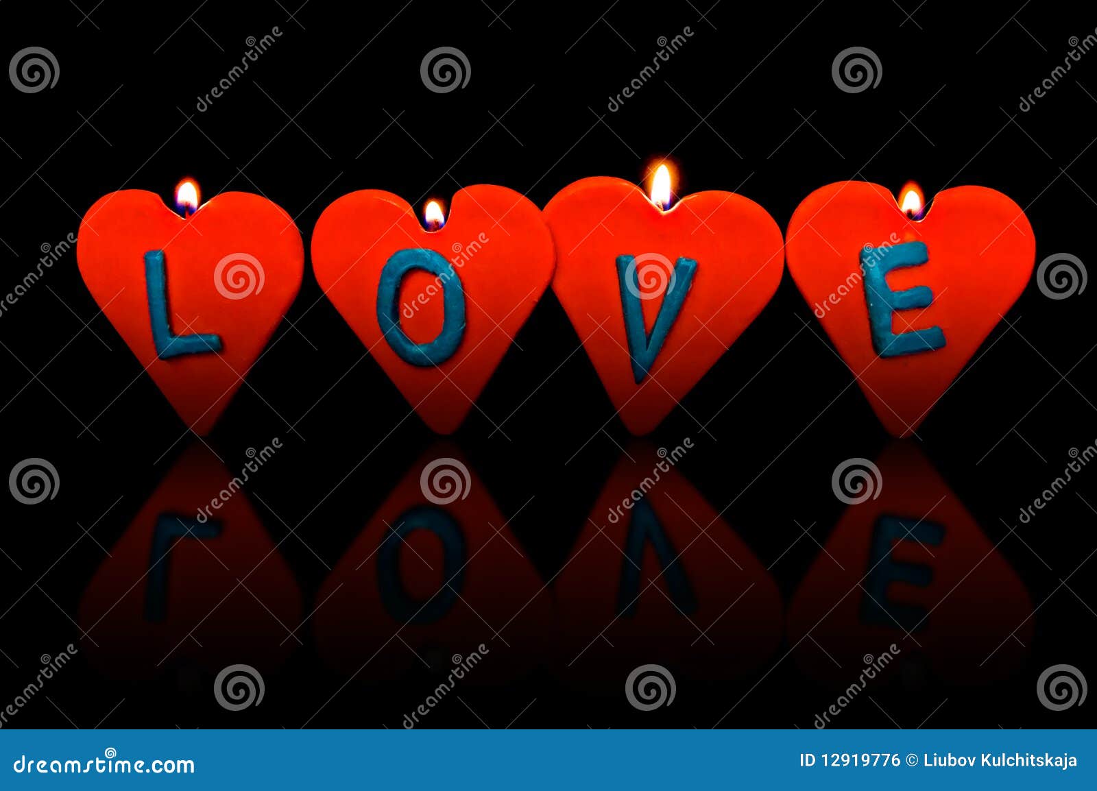 Valentine S Day. Red Candles. Stock Photo Image of concept, bright