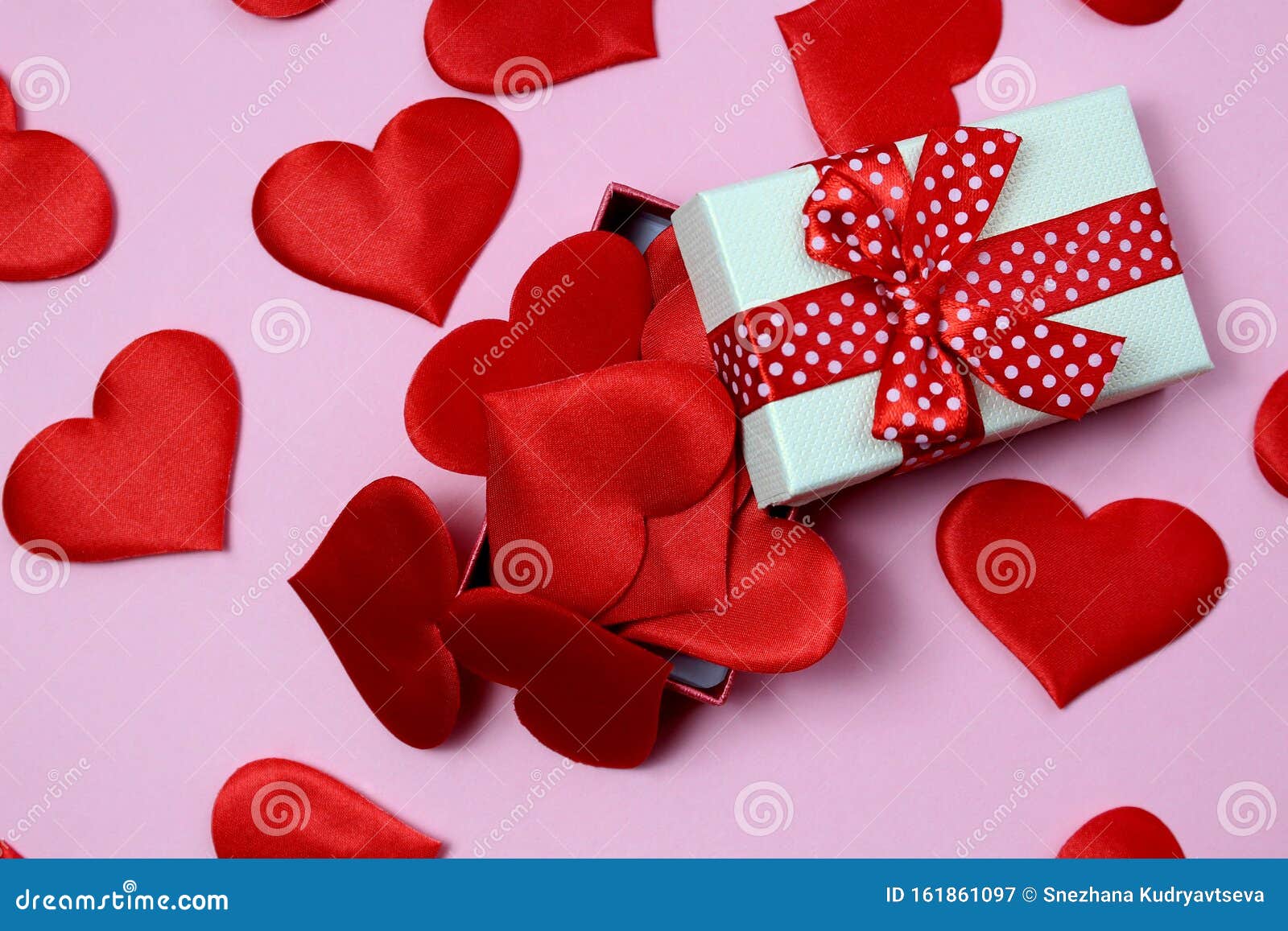 Red Heart Shape a Lot in Gift Box and Around Stock Image - Image of ...