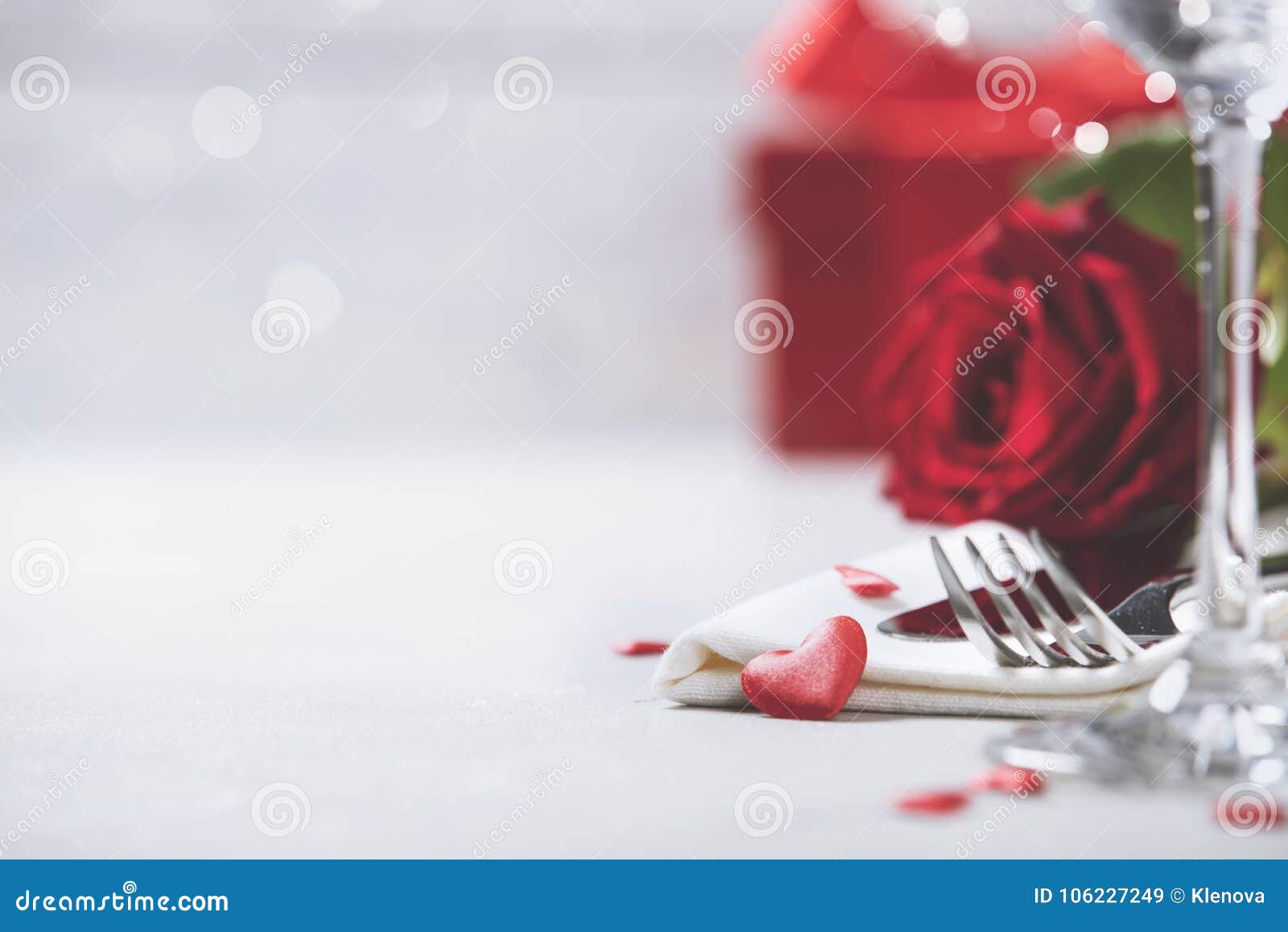 valentine`s day or romantic dinner concept