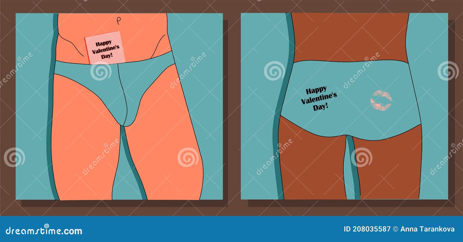 Valentine S Day. Man. Men S Underwear Stock Vector - Illustration