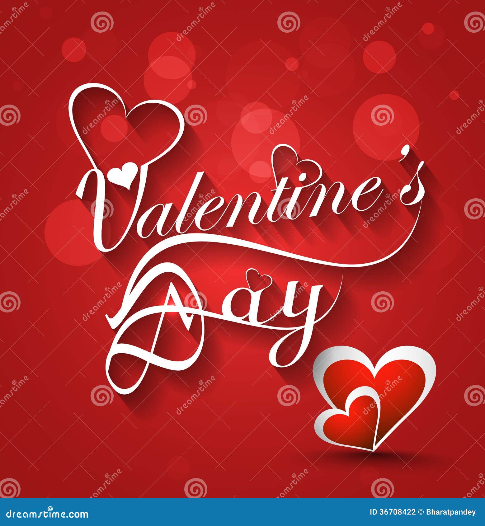 Valentine background - heart and stylish text Vector Image