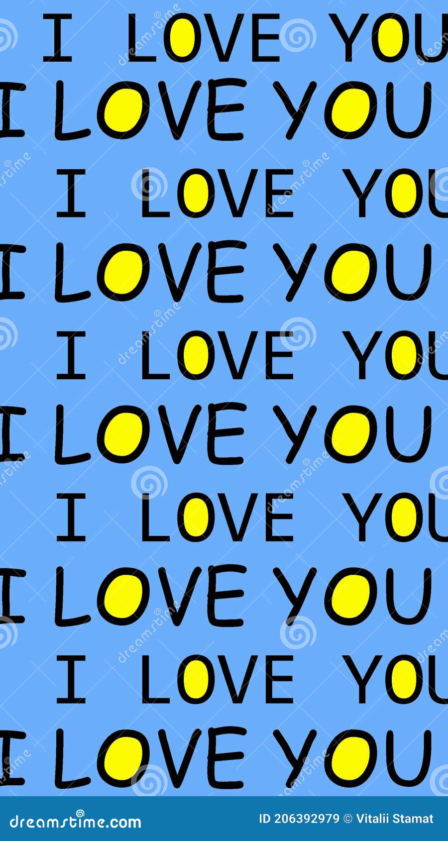 Valentine S Day. Text I Love You on a Blue Background. Wallpaper for the  Phone Stock Illustration - Illustration of postcard, gift: 206392979