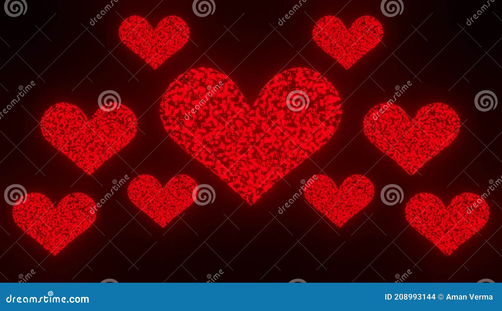 Valentine`s Day Theme - HD Video Animation of Many Heart Shape with Glitch  Effect. Stock Footage - Video of element, beat: 208993144