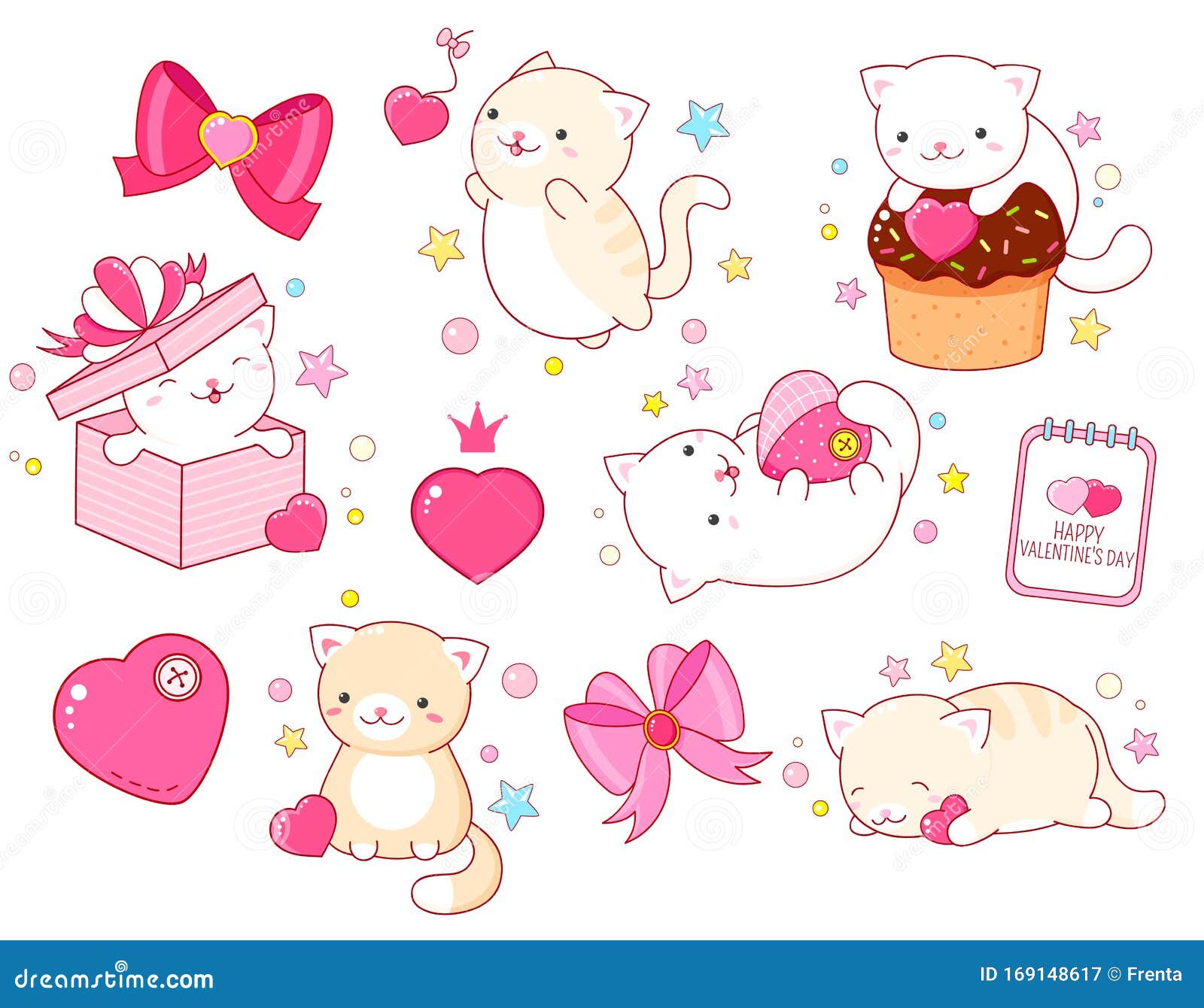 Stickers de gato kawai