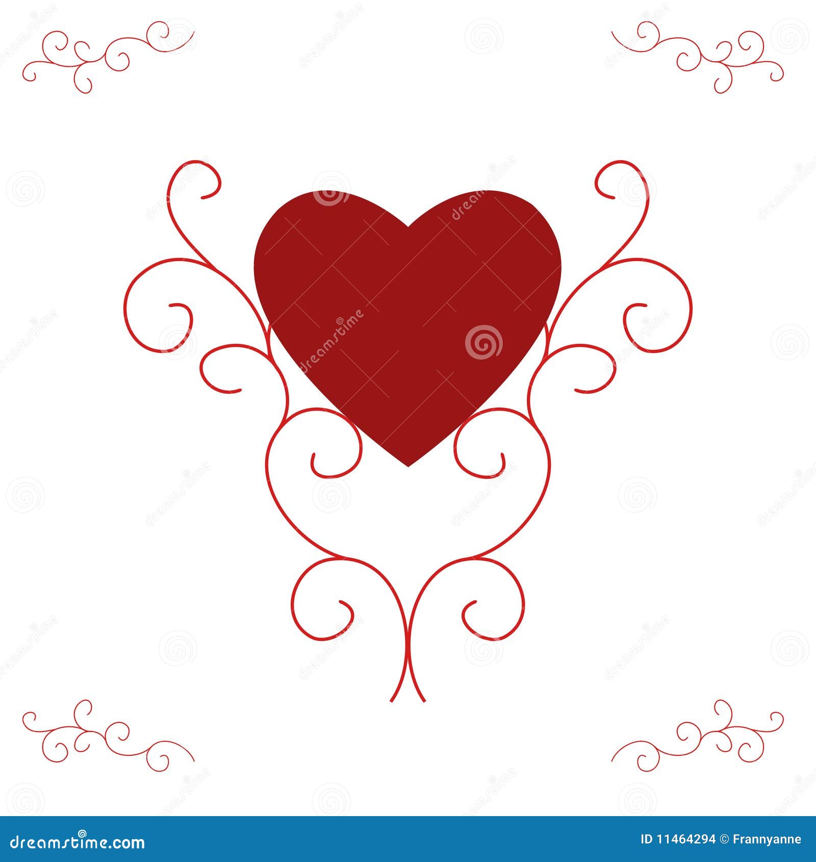 Valentine's Red Heart - Ornate Scrolls Stock Images - Image: 11464294