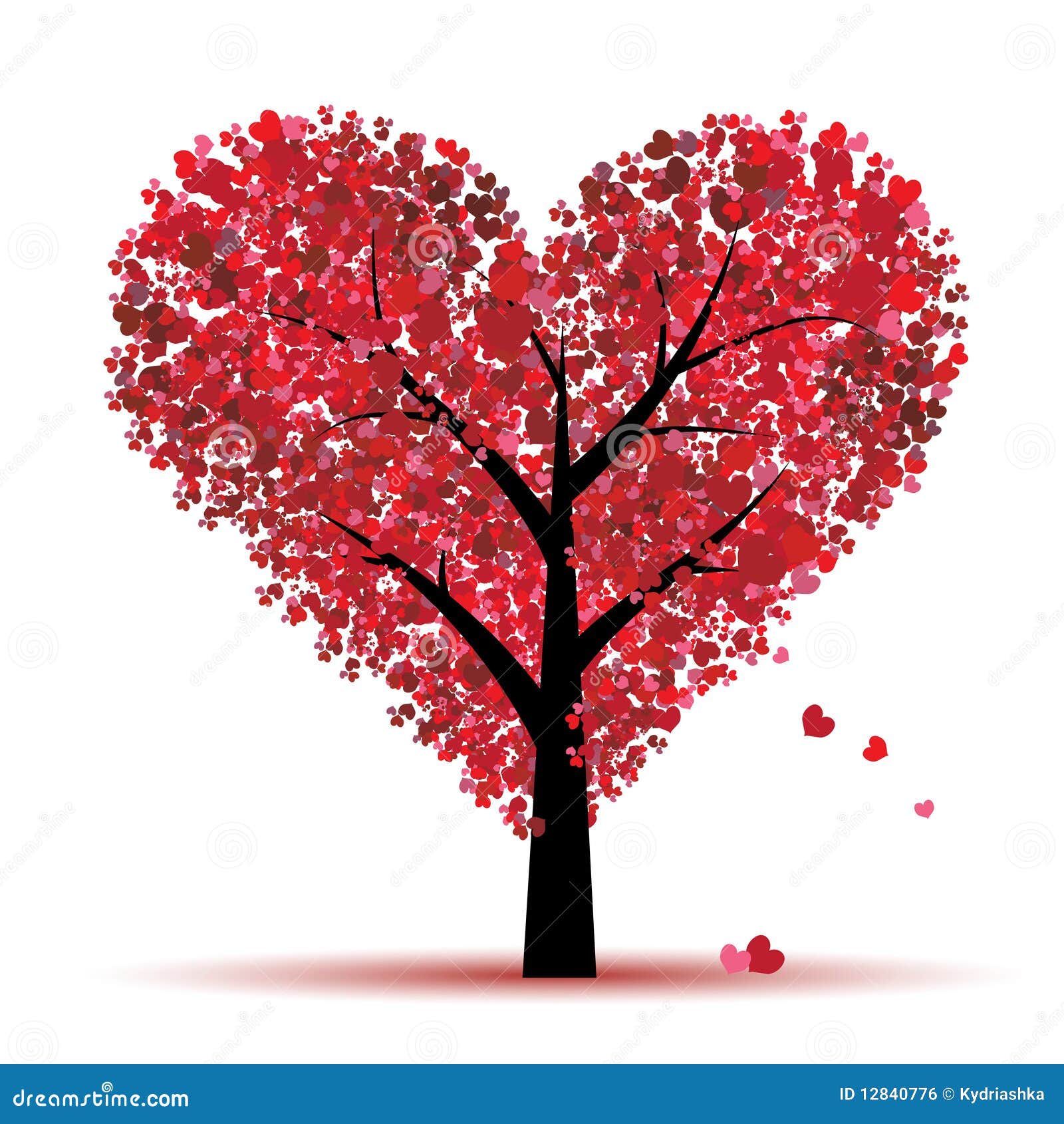 Valentine Tree, Love, Leaf From Hearts Stock Vector - Image: 12840776