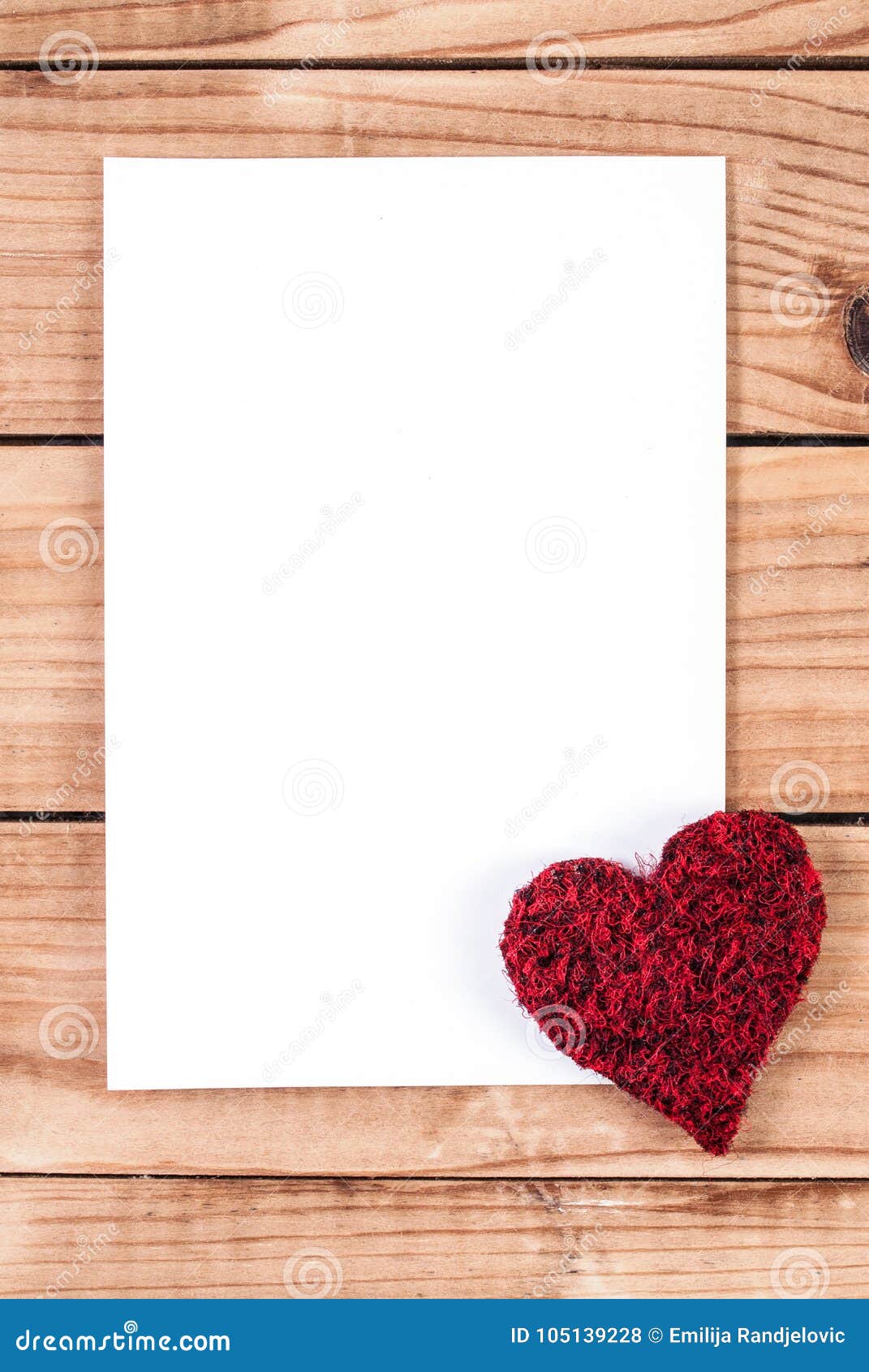 Valentine Wooden Frame and Heart with Blank Space of Paper Stock ...