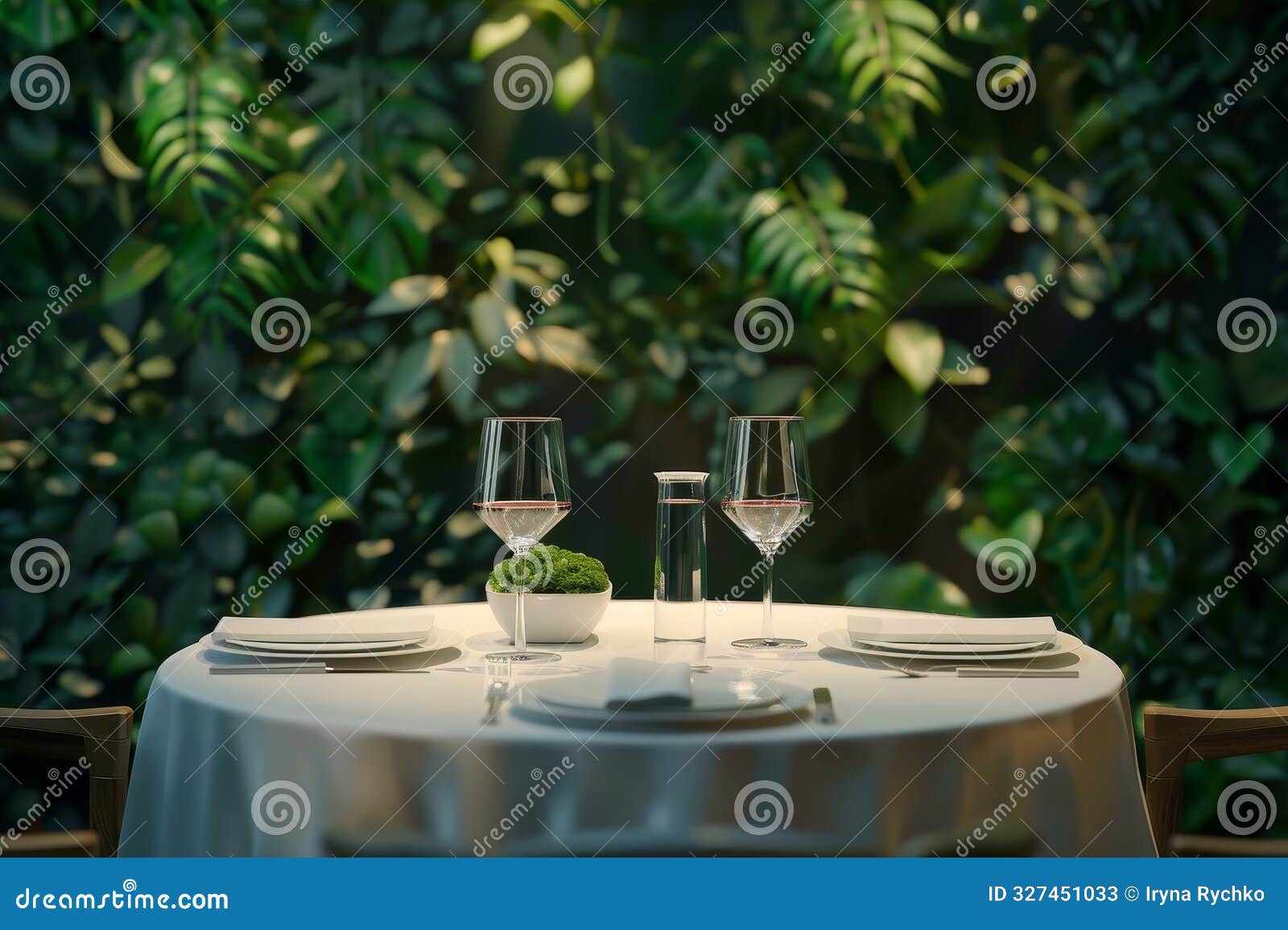 romantic evening. elegant dining table setting of restaurant