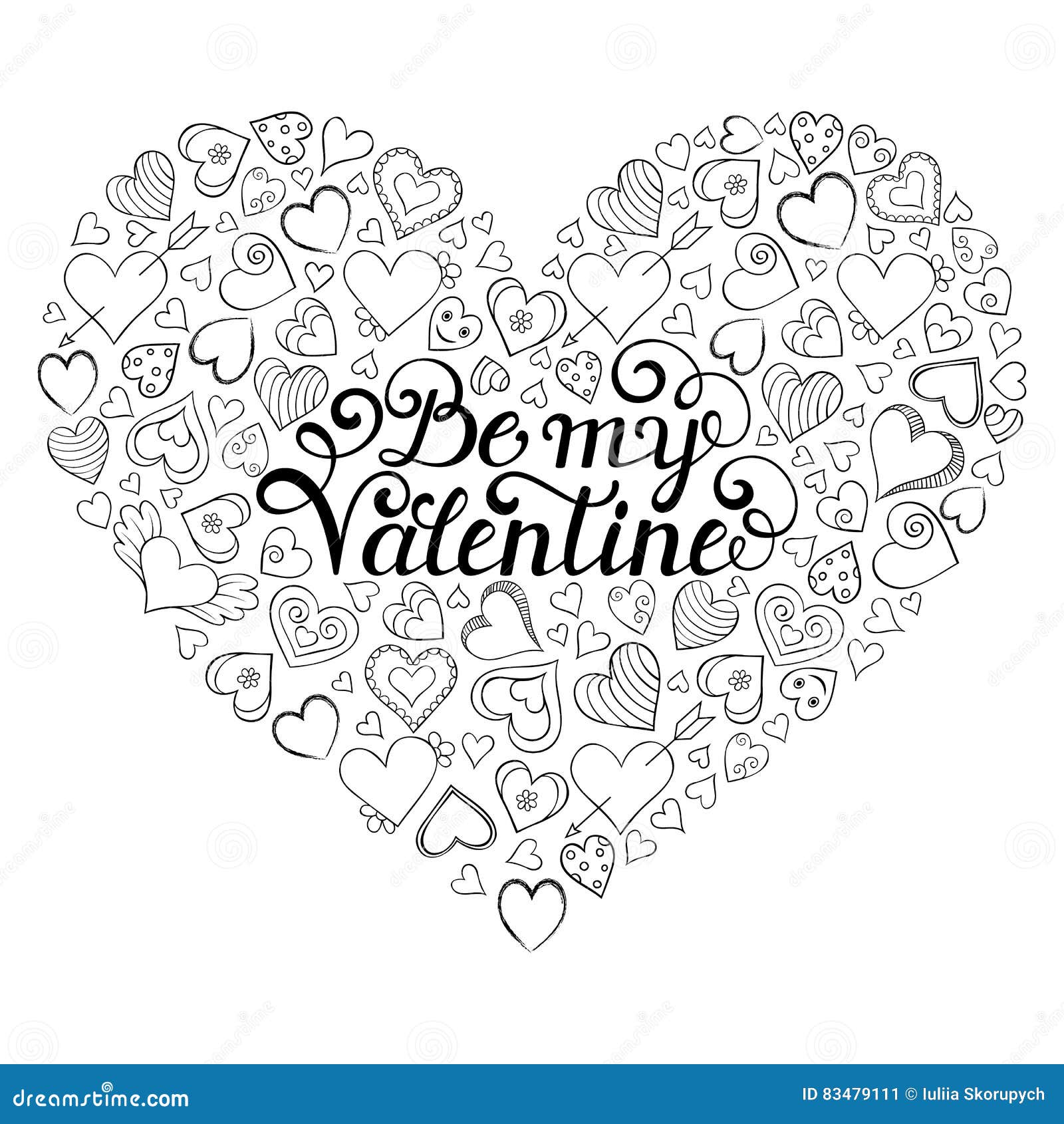 Download Valentines Card With Hearts Stock Vector - Illustration of ...
