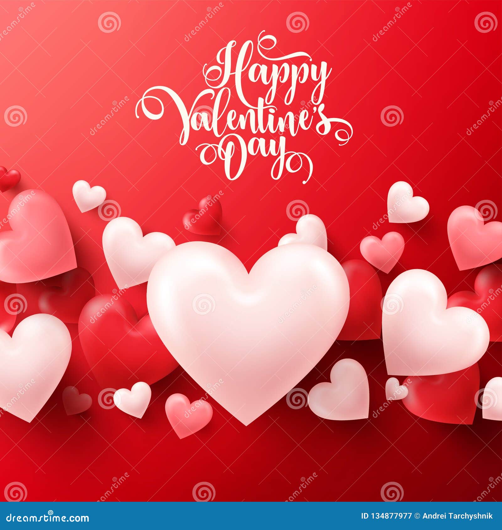 Valentines Day Abstract Background. White, Red, Pink 3d Heart. February 14,  Love. Romantic Wedding Greeting Card. Stock Vector - Illustration of love,  color: 134877977